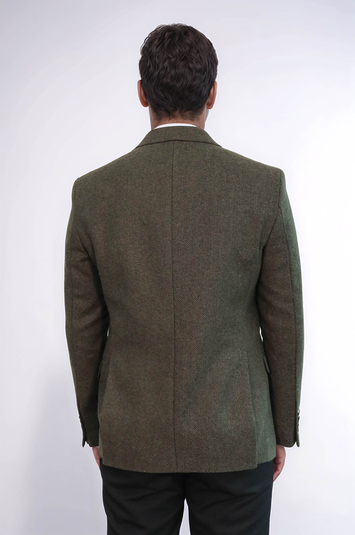 KOALA SYDNEY Houndstooth Wool Dark Green Men Blazer