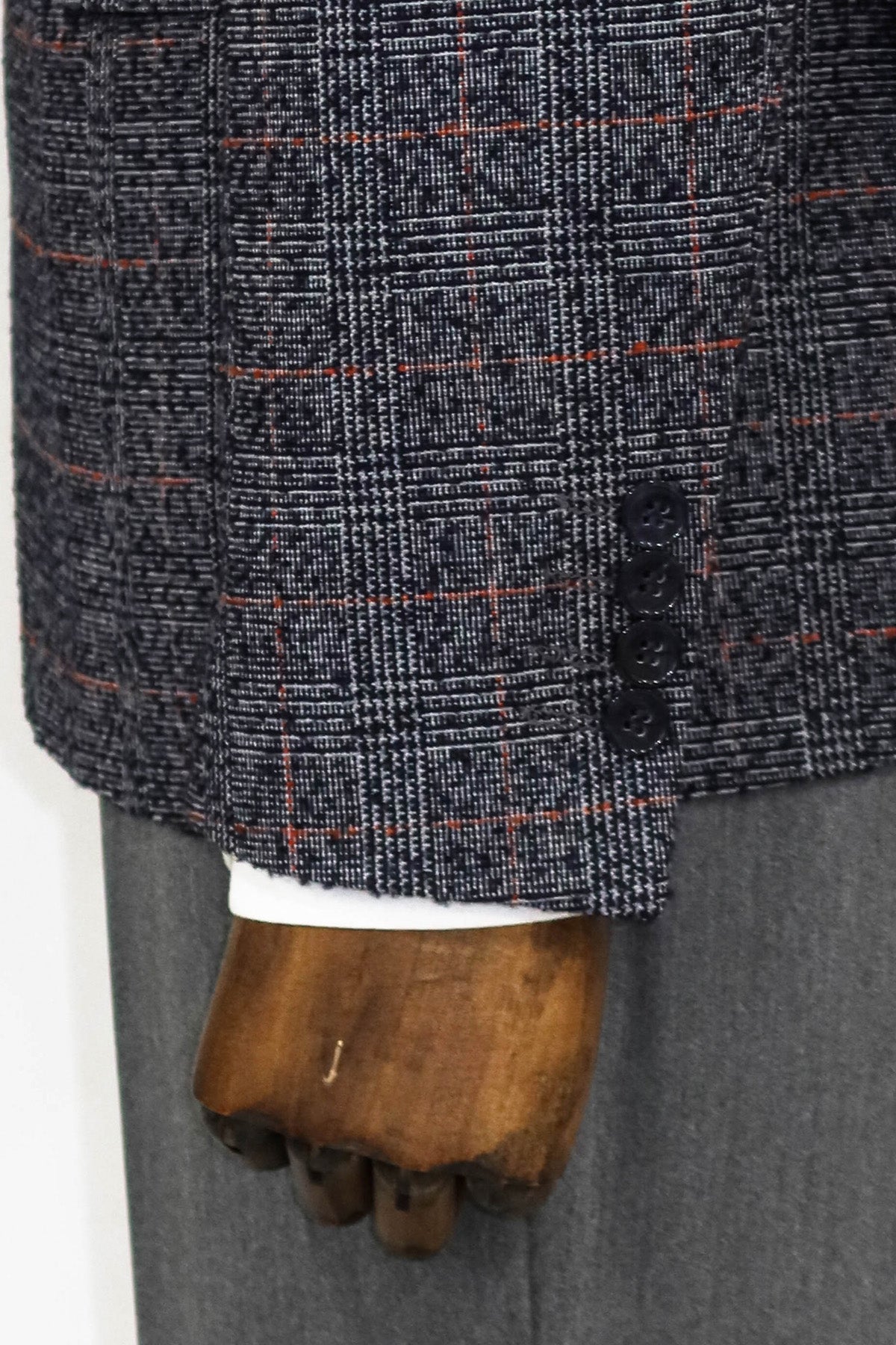 Checked Navy Blue Men Blazer ans Trousers Combination