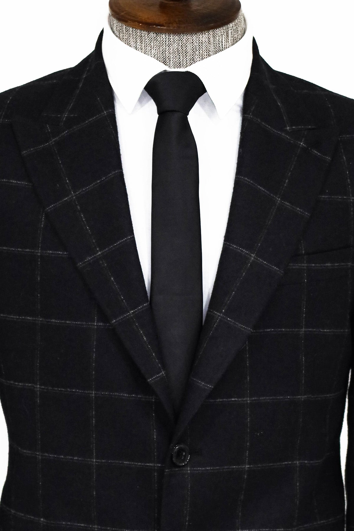 KOALA SYDNEY Plaid Wool Black Men Blazer and Trousers Combination -