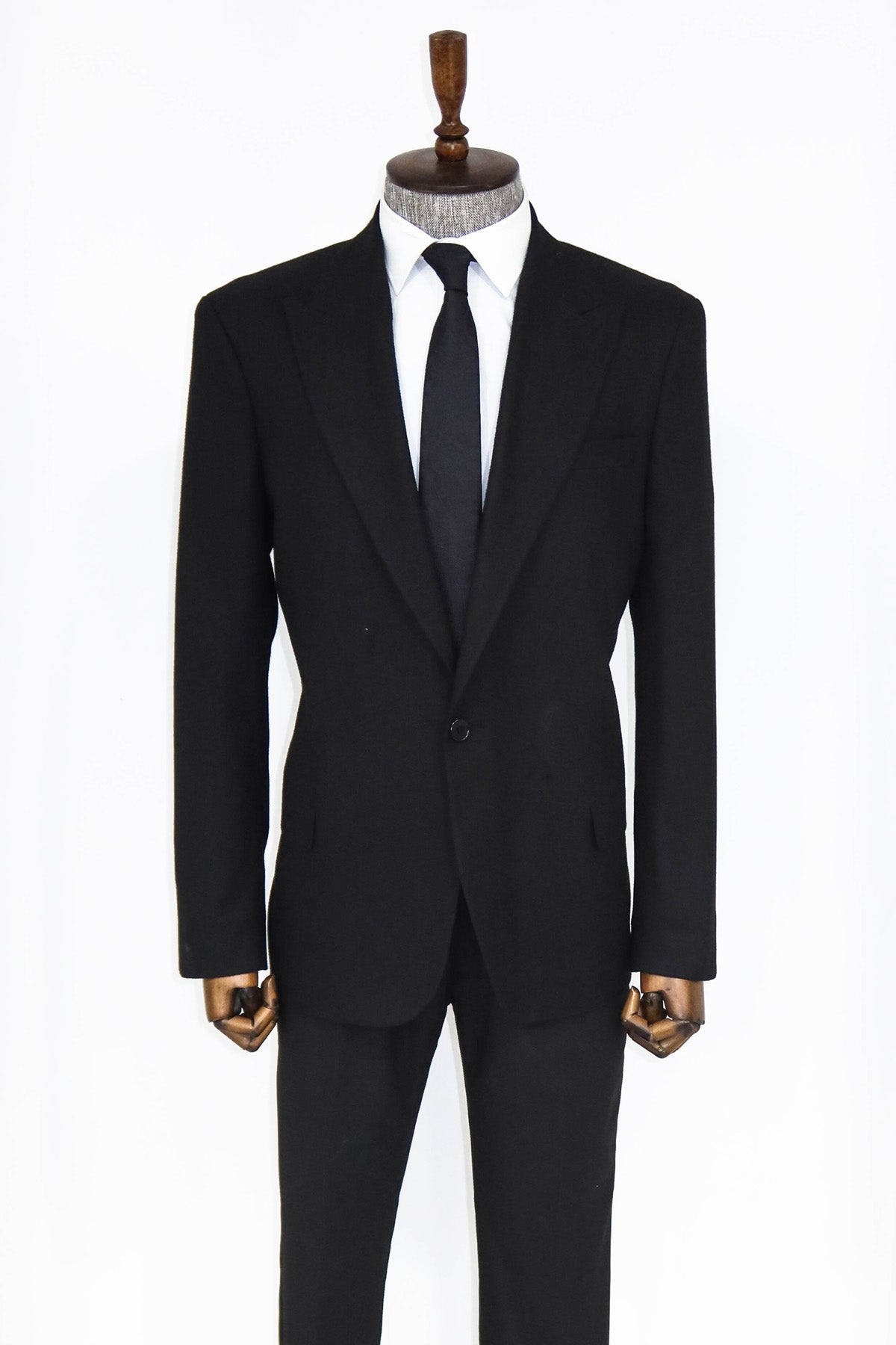 Plain Slim Fit Sport Black Men Blazer and Trousers Combination