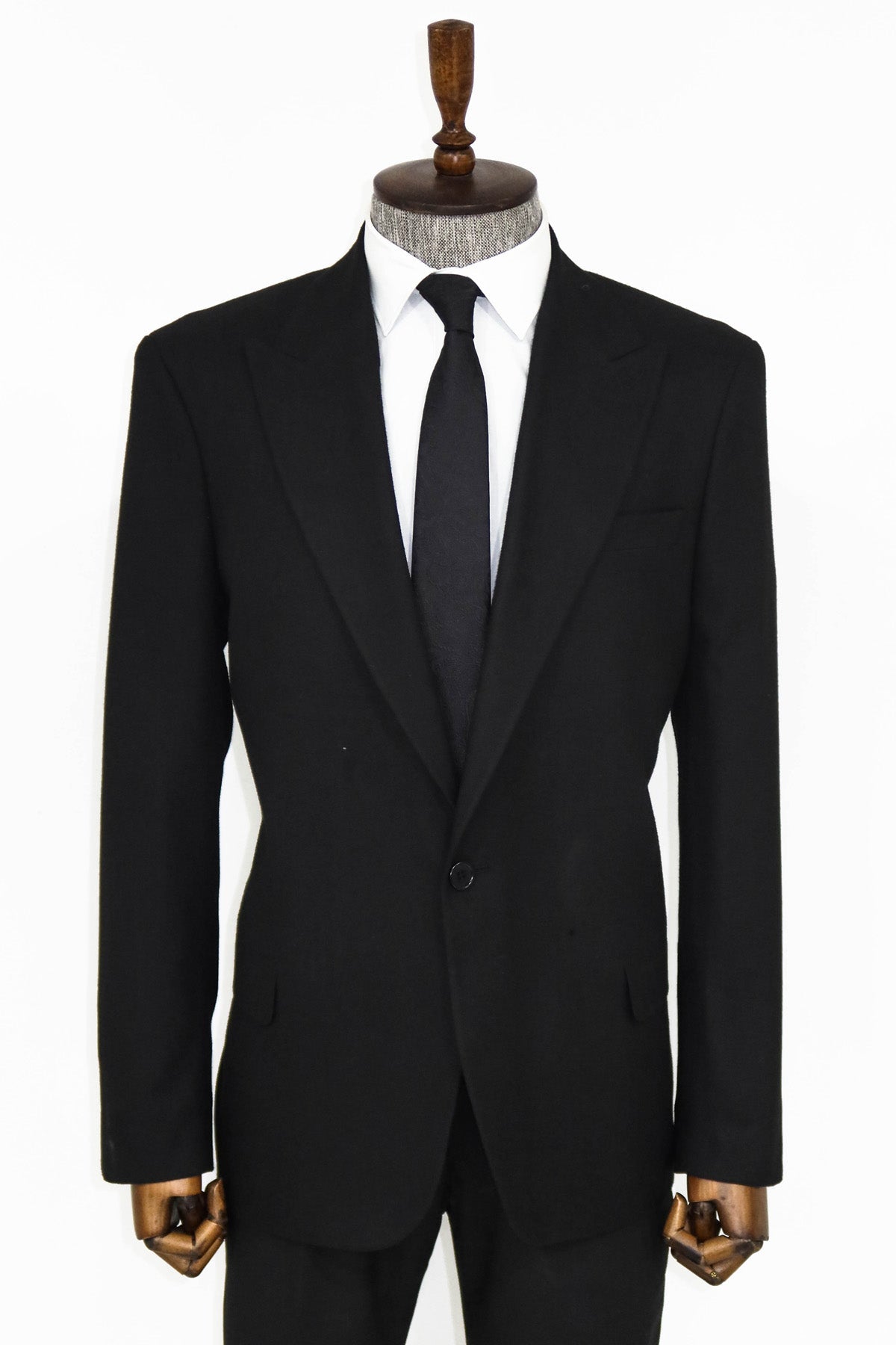 Plain Slim Fit Sport Black Men Blazer and Trousers Combination