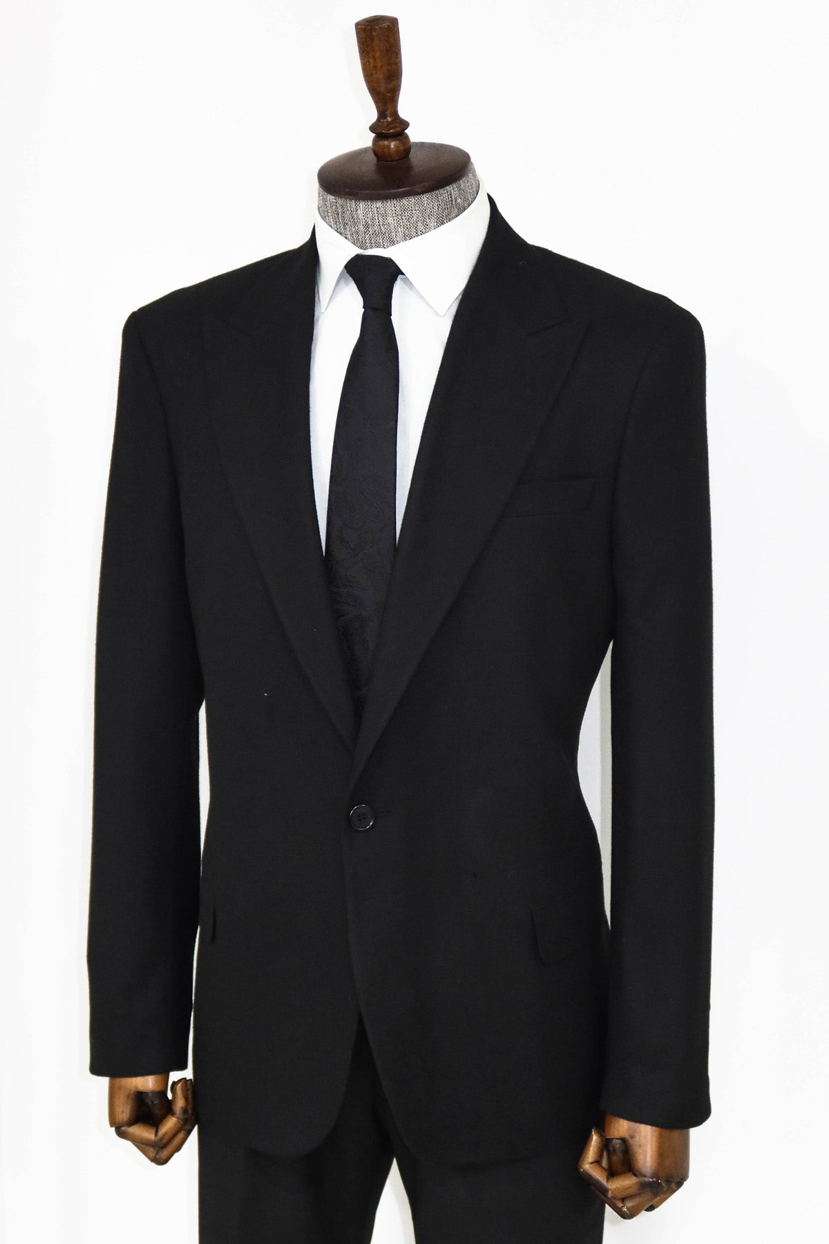 Plain Slim Fit Sport Black Men Blazer and Trousers Combination