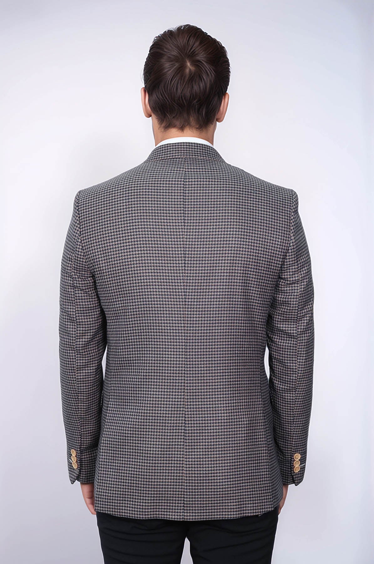 Patterned Navy Slim-Fit Blazer
