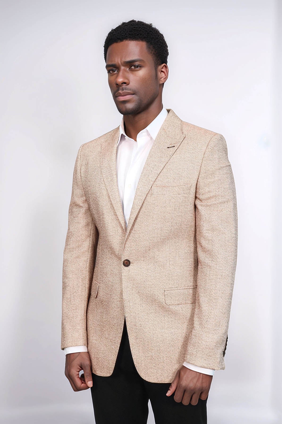 KOALA SYDNEY Patterned Slim-Fit Yellow Blazer -