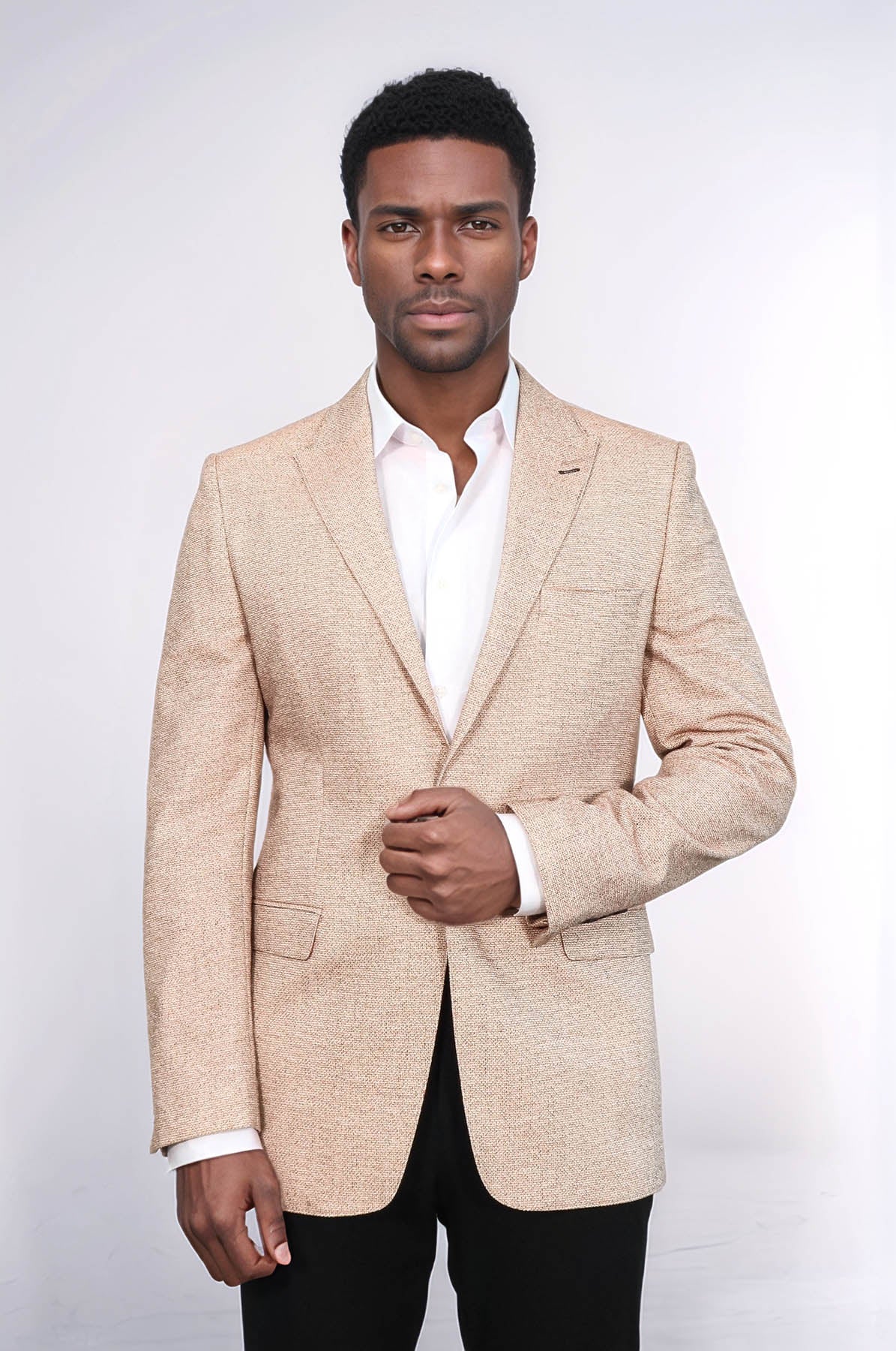 KOALA SYDNEY Patterned Slim-Fit Yellow Blazer -