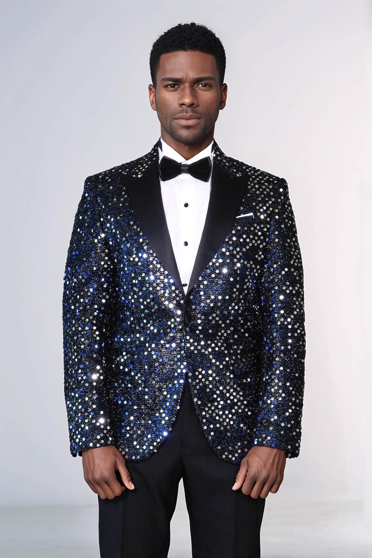 KOALA SYDNEY Glitter Pattern Black Men Prom Blazer