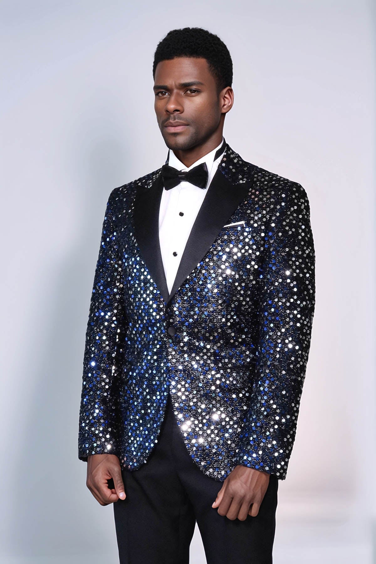 KOALA SYDNEY Glitter Pattern Black Men Prom Blazer