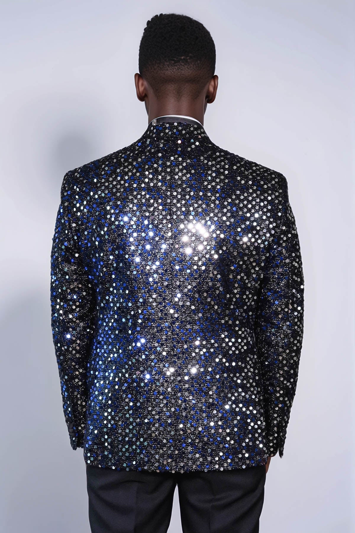 KOALA SYDNEY Glitter Pattern Black Men Prom Blazer