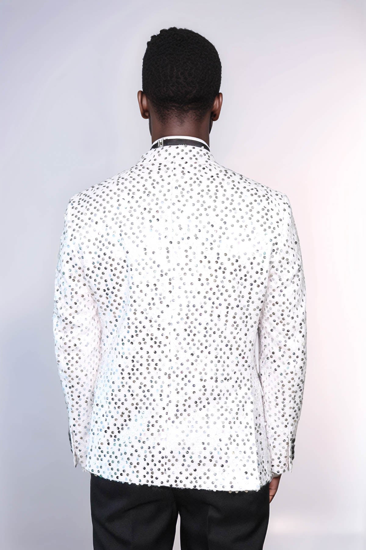 KOALA SYDNEY Glitter Pattern White Men Prom Blazer