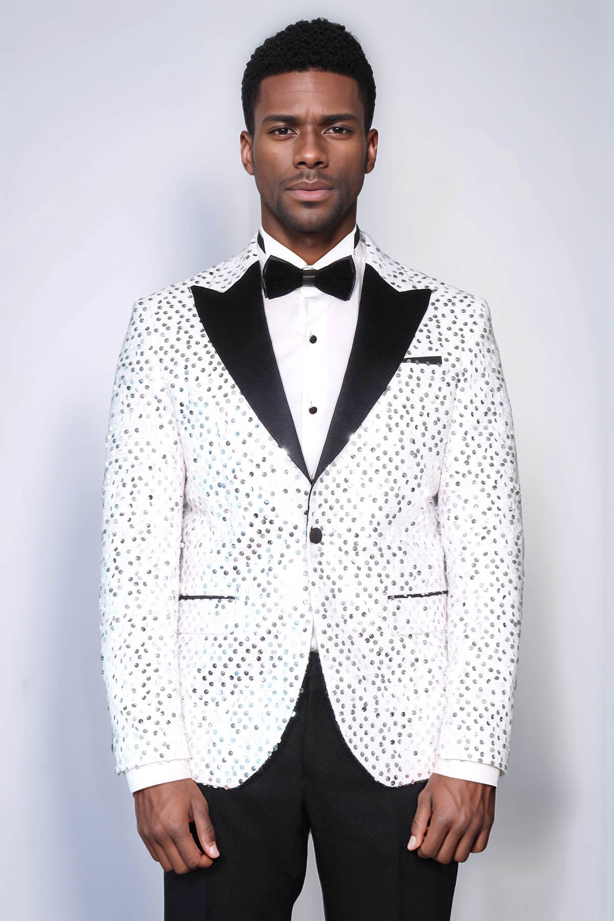 KOALA SYDNEY Glitter Pattern White Men Prom Blazer