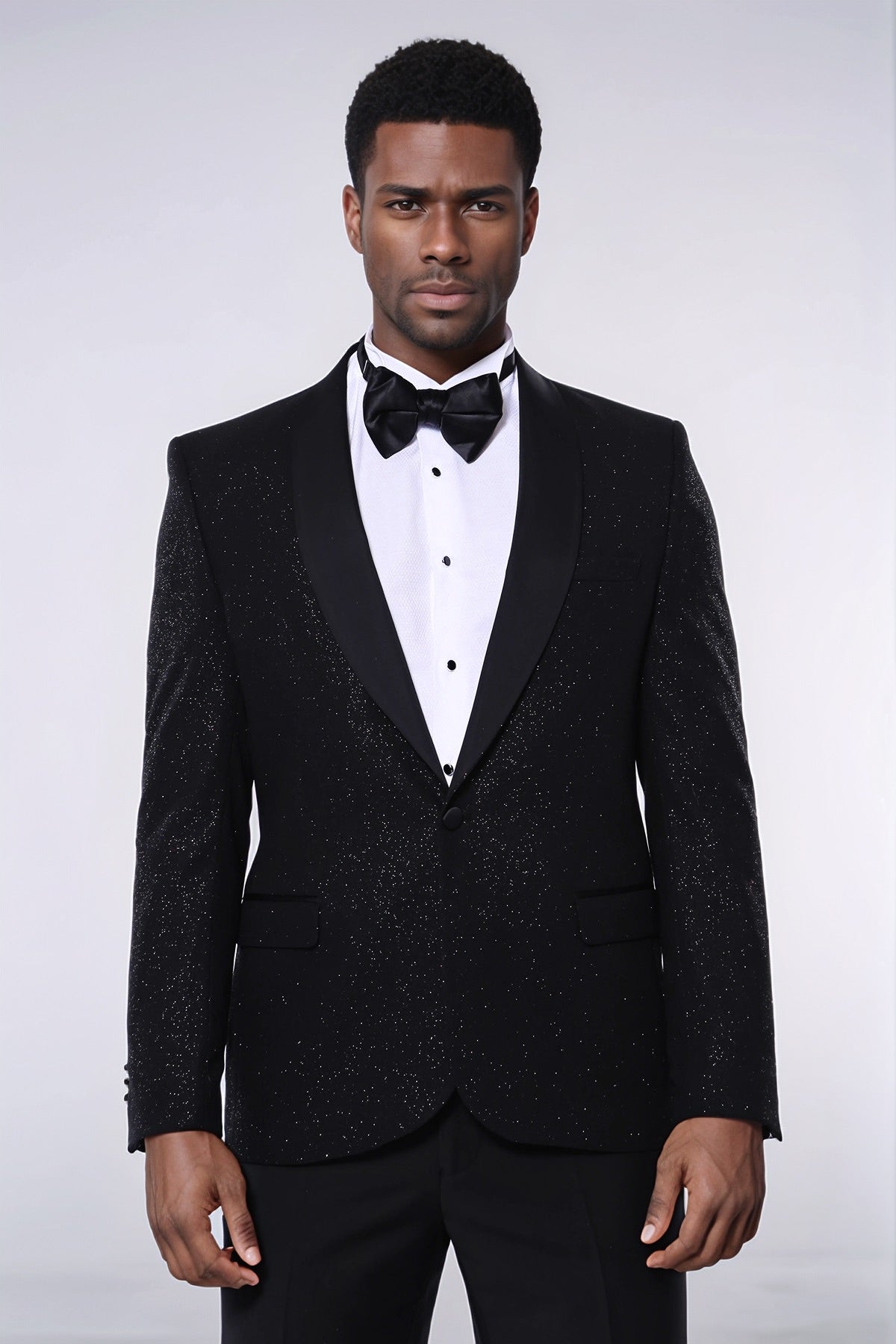 Black Shawl Lapel Sparkly Men Party Blazer