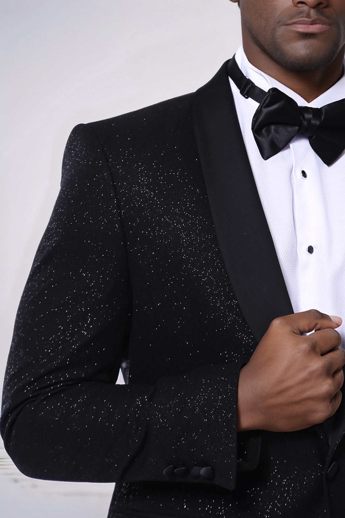 Black Shawl Lapel Sparkly Men Party Blazer