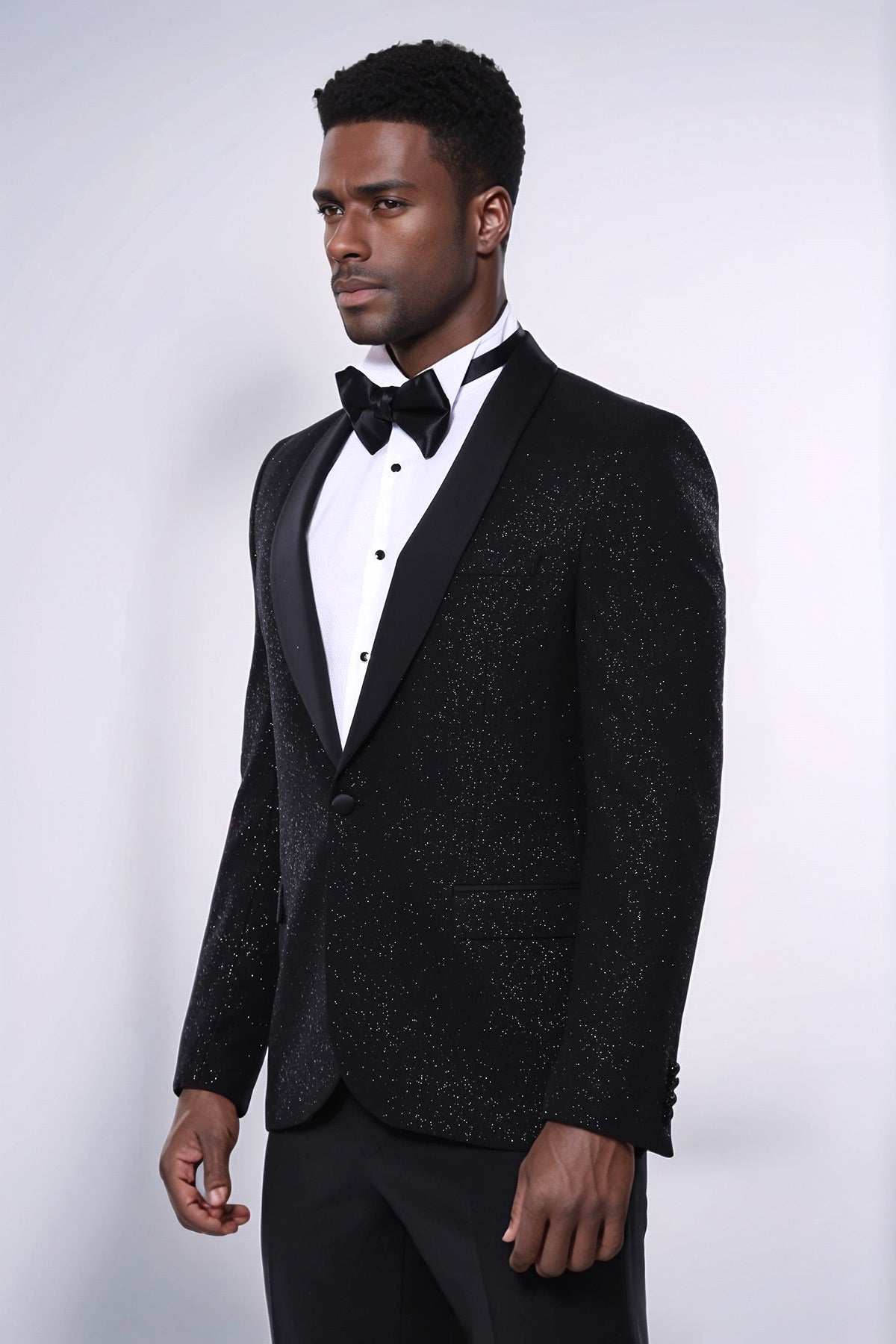 Black Shawl Lapel Sparkly Men Party Blazer