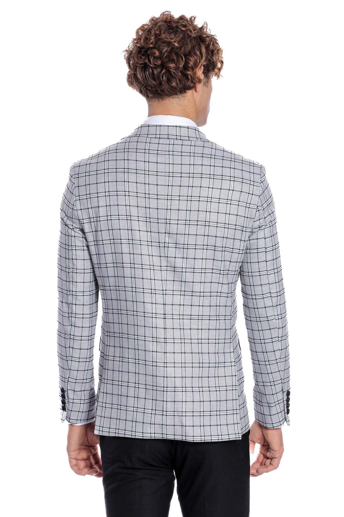 Checked Brown Men Blazer