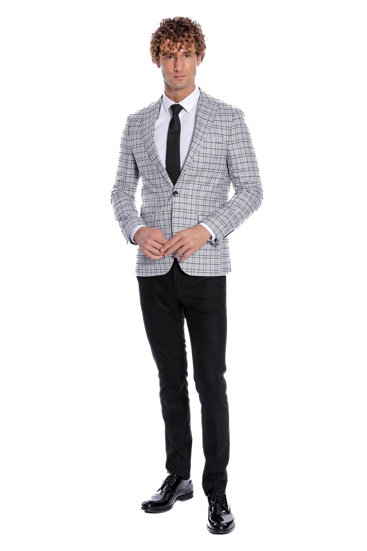 Checked Brown Men Blazer