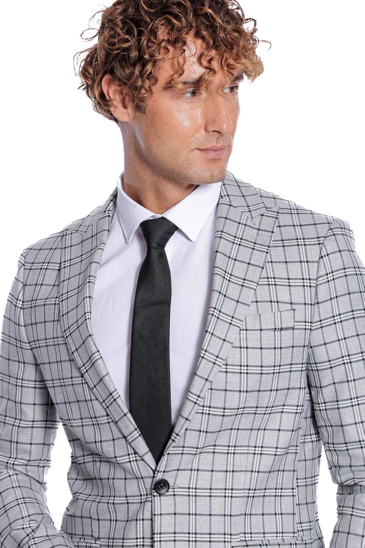 Checked Brown Men Blazer