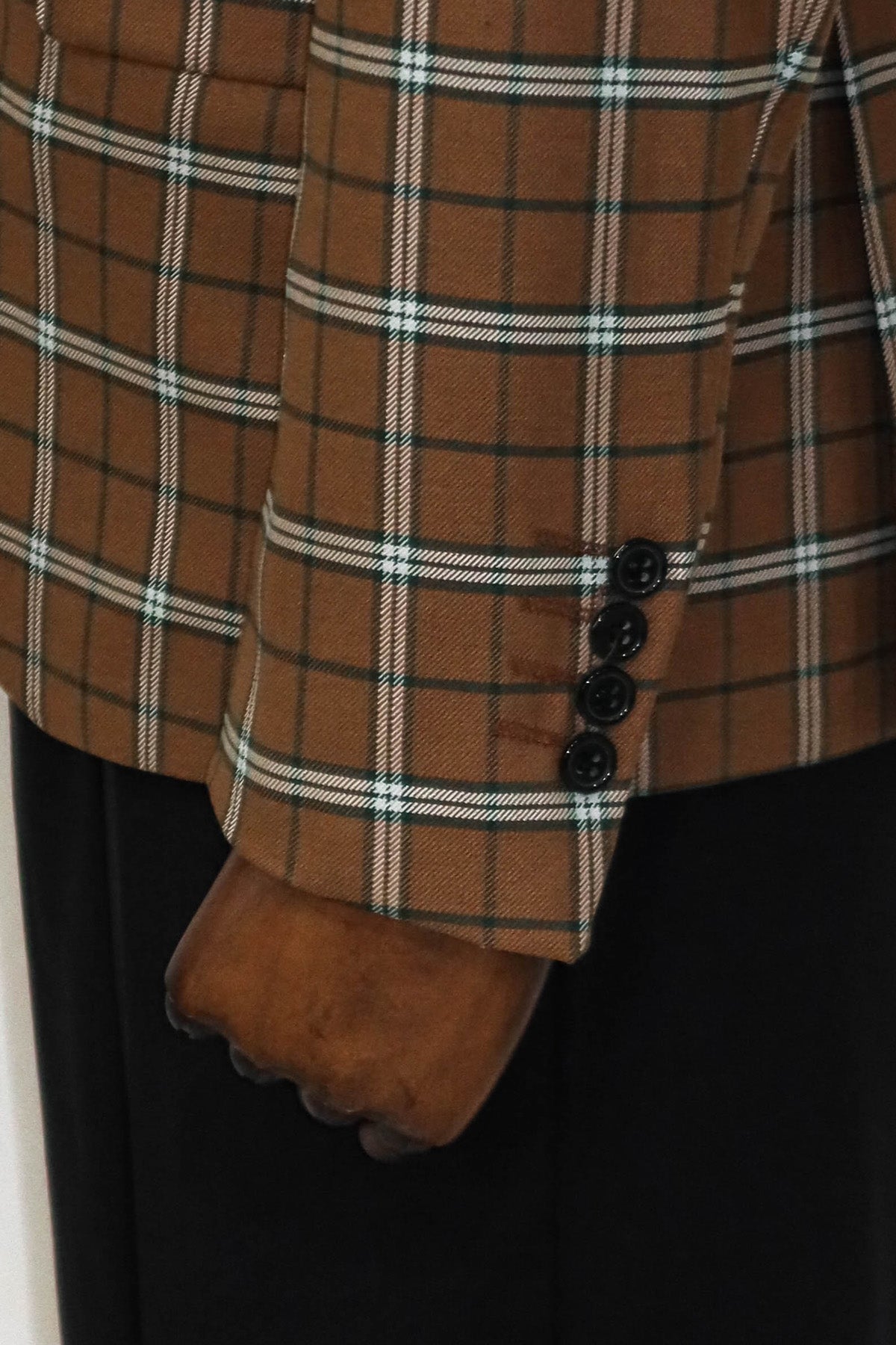 Checked Brown Men Blazer and Trousers Combination