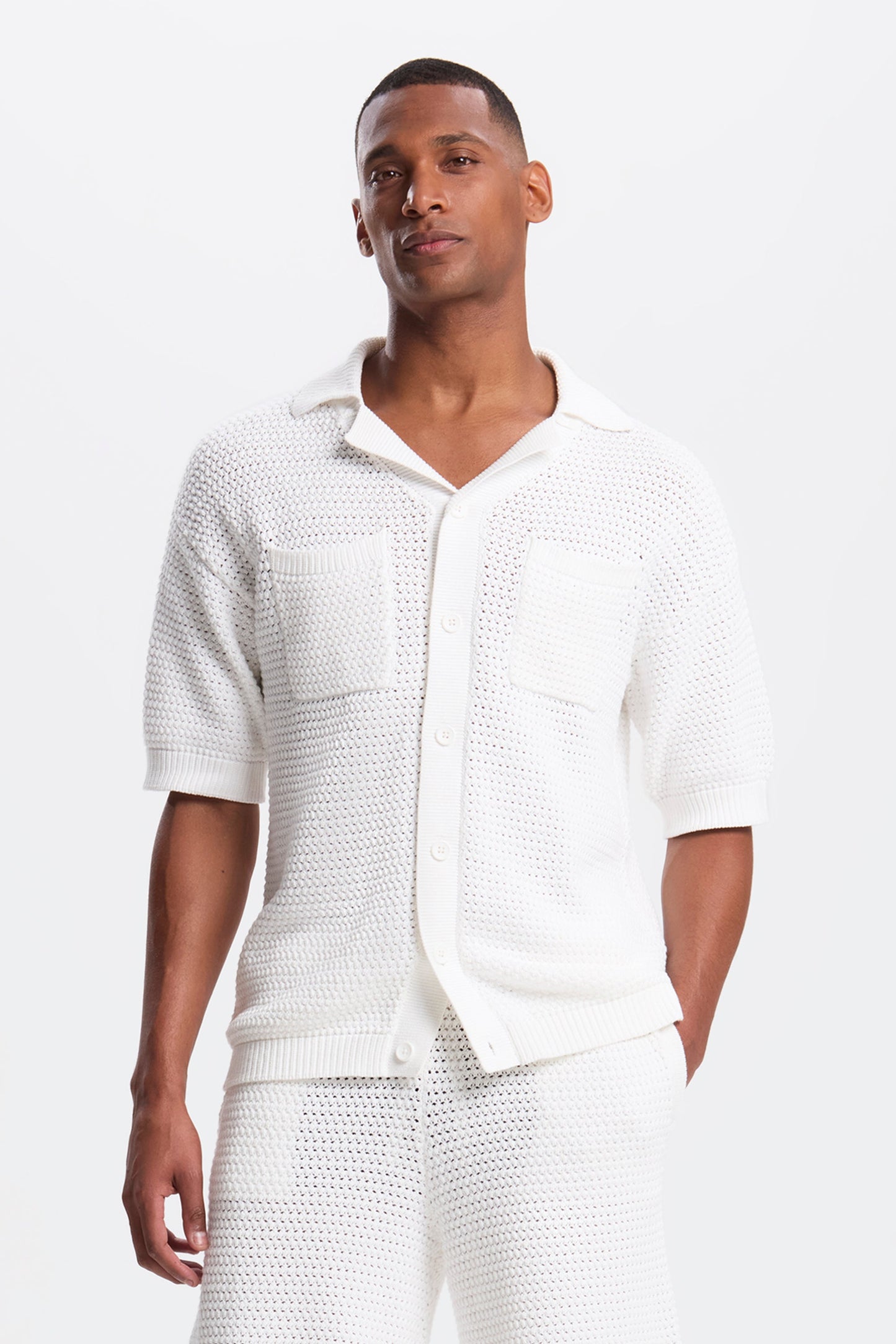 Matese Short Sleeve Crochet Shirt