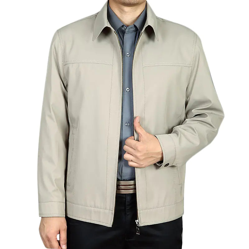 Men’s Slim Fit Zipper Windbreaker Jacket with Collar