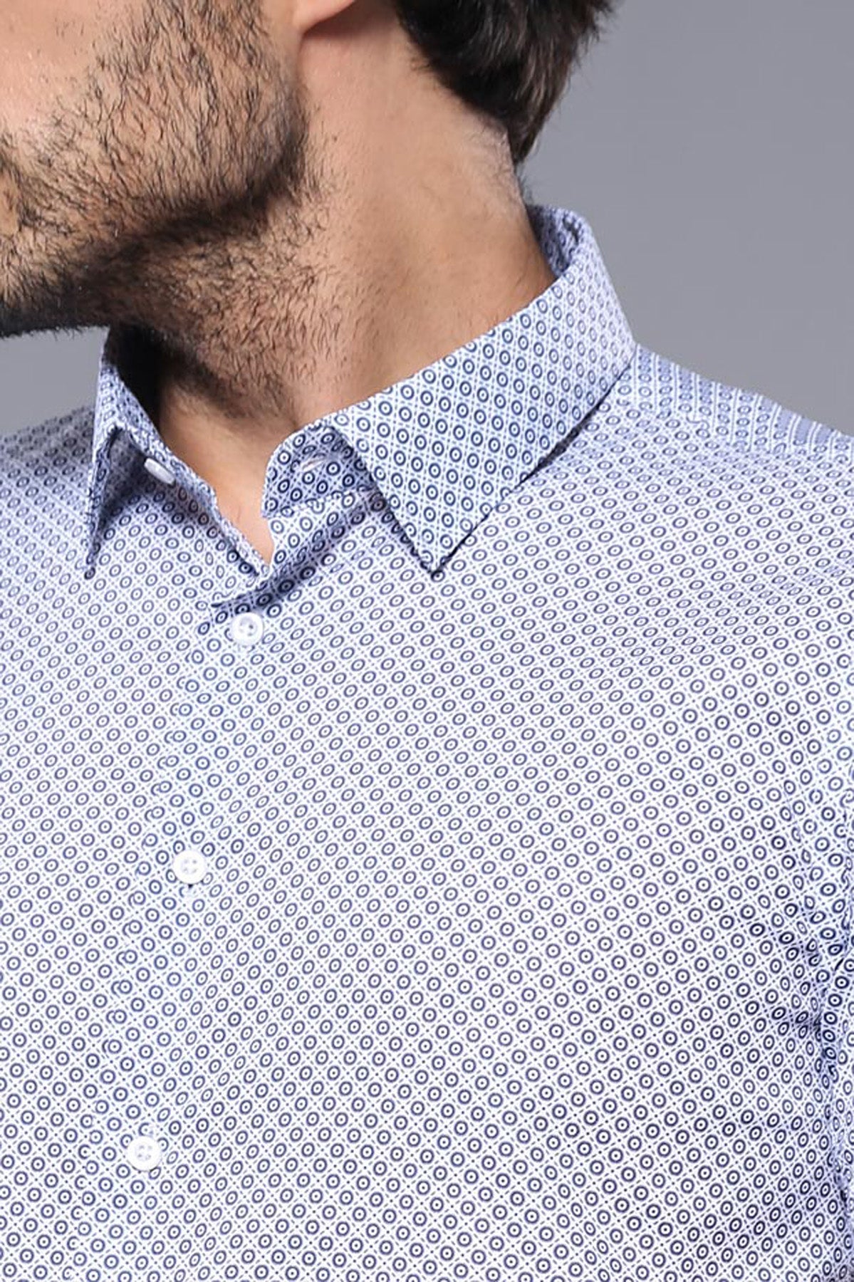 KOALA SYDNEY Patterned Short Sleeve Blue Men Shirt -