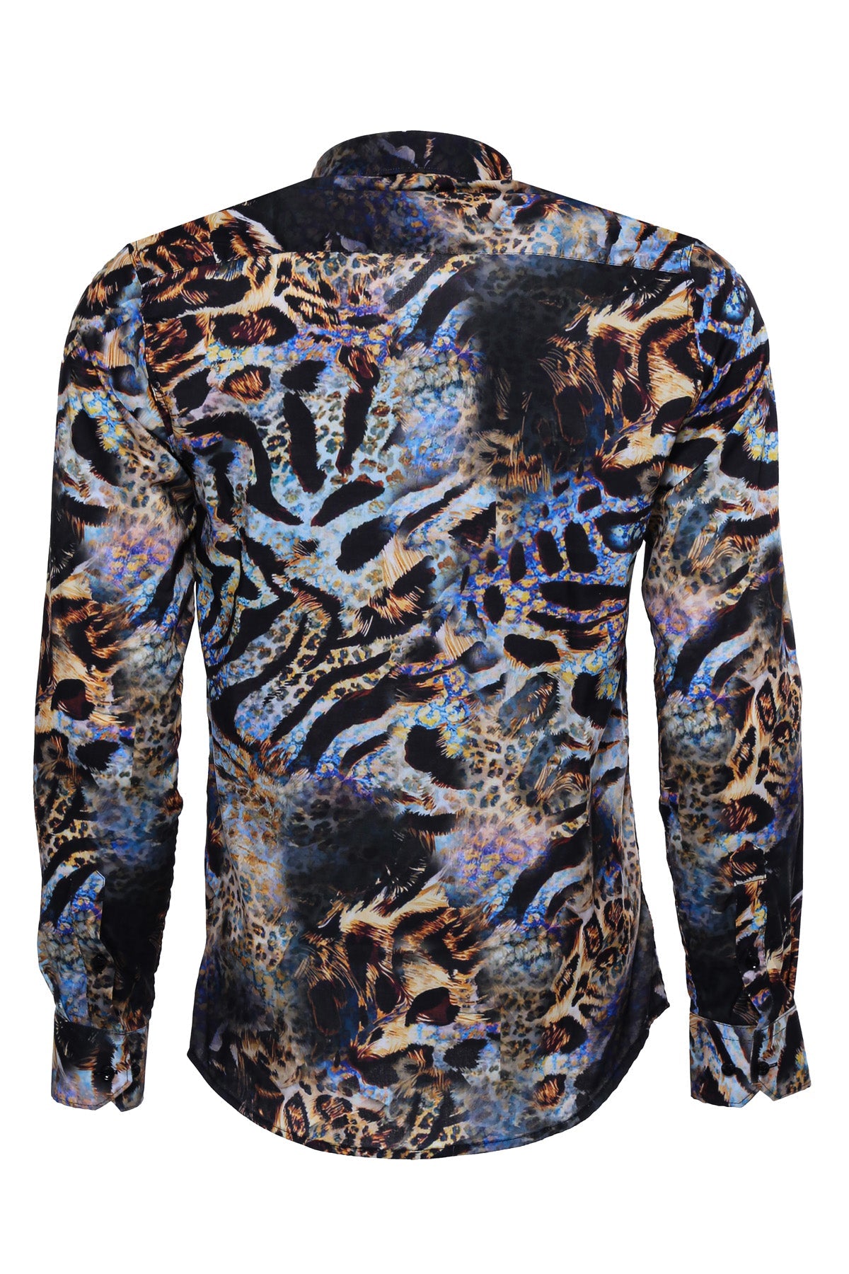 KOALA SYDNEY Leopard Pattern Slim Fit Long Sleeves Multicolor Men Shirt -