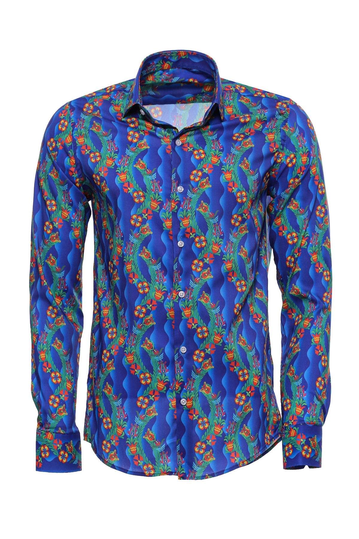 KOALA SYDNEY Floral Slim Fit Long Sleeve Indigo Men Shirt -