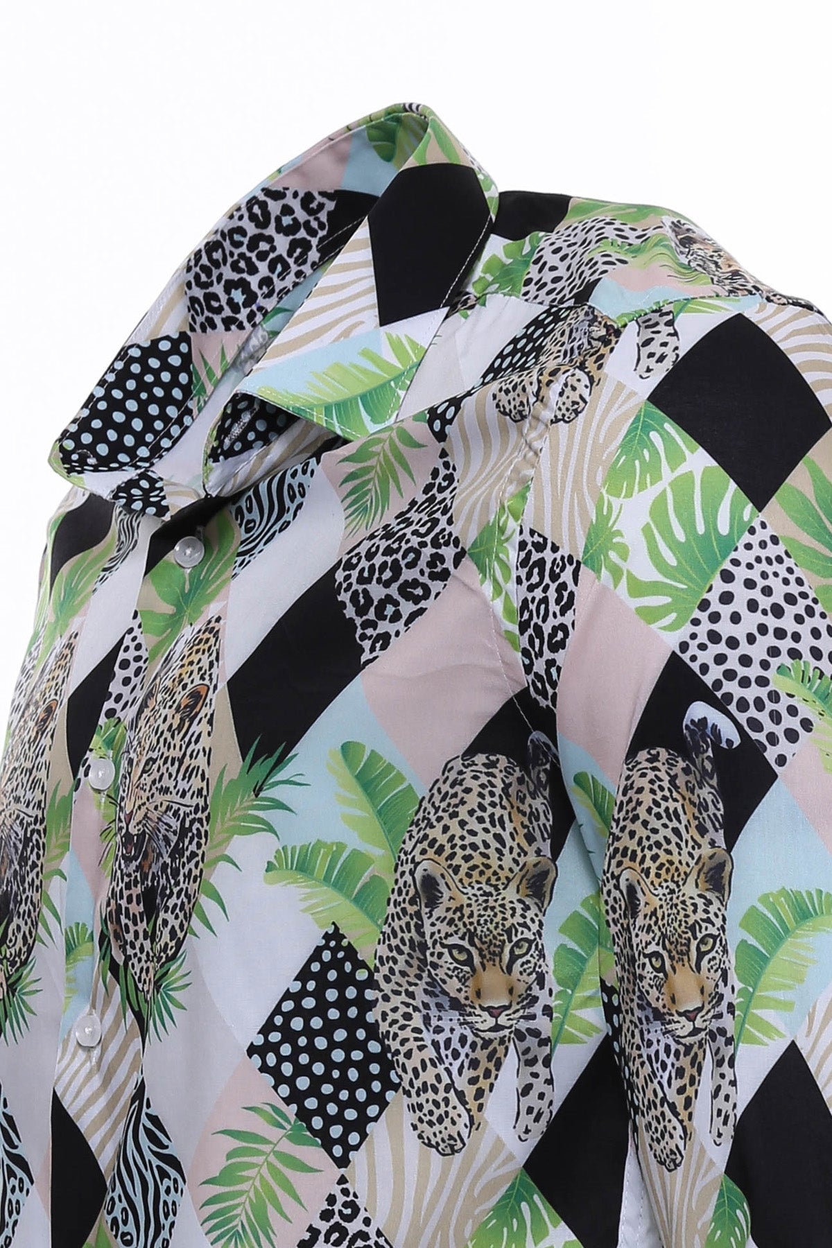 KOALA SYDNEY Leopard Pattern Long Sleeves Multicolor Men Shirt -
