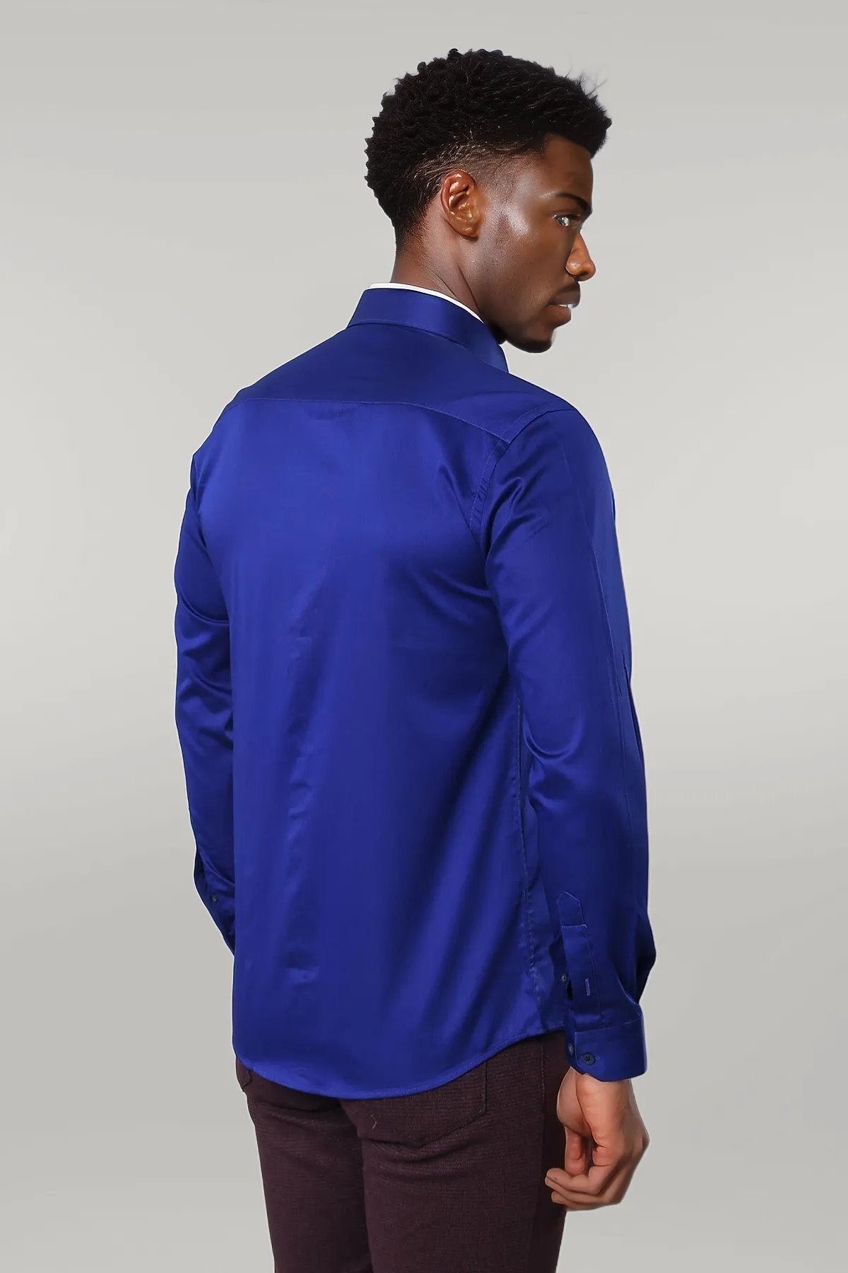 Blue Satin Shirt -