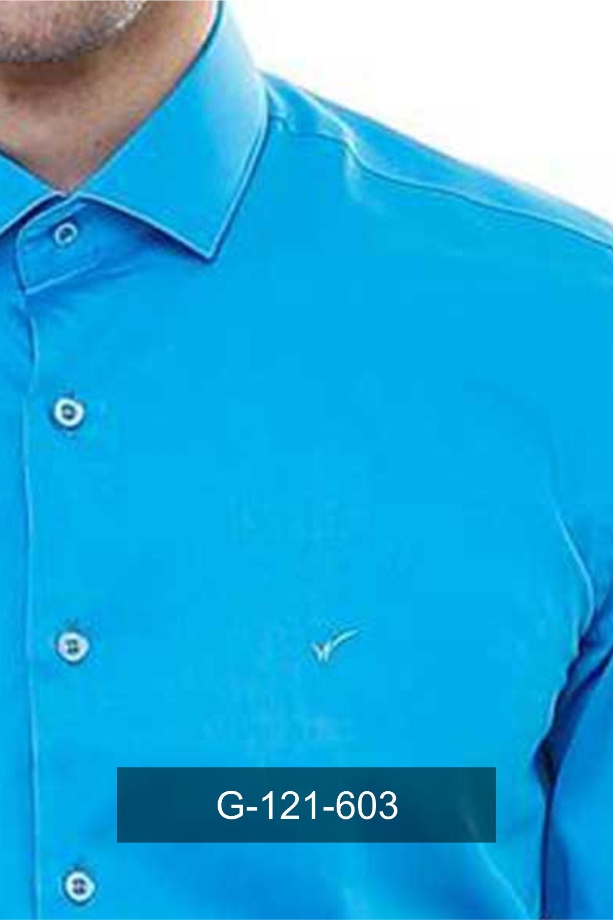 KOALA SYDNEY Long Sleeves Cotton Satin Slim Fit Turquoise Men Shirt -