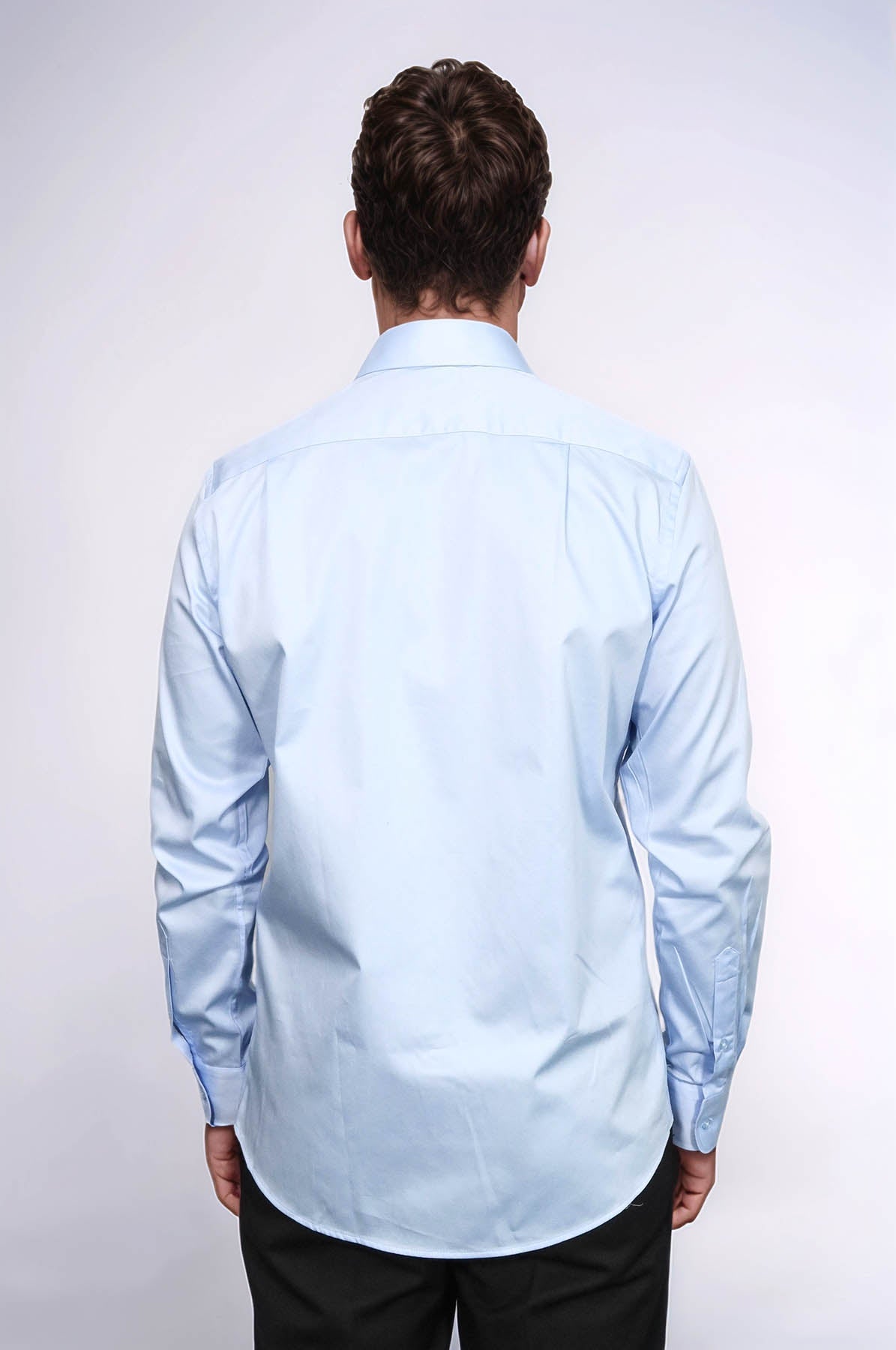Cotton Satin Sky Blue Men Shirt - Wessi