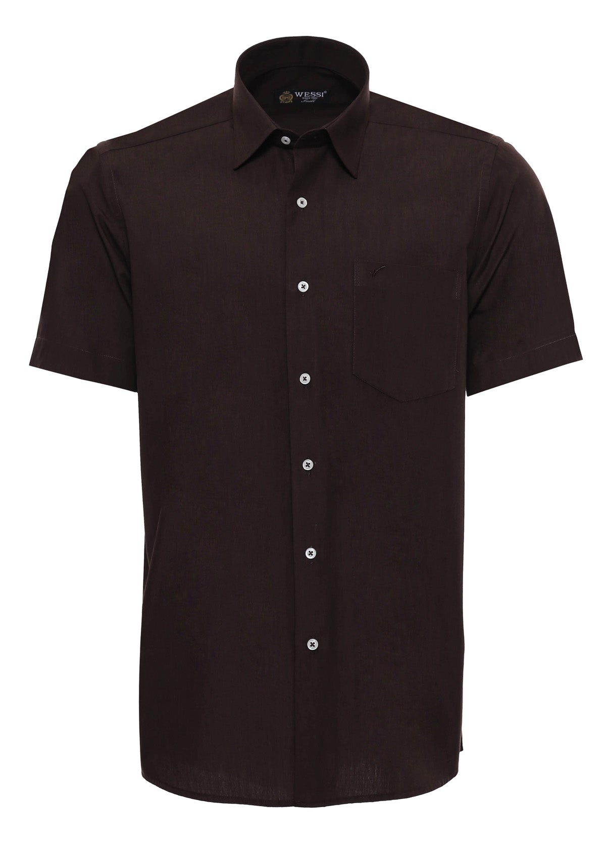 KOALA SYDNEY Plain Short Sleeves Brown Men Shirt -