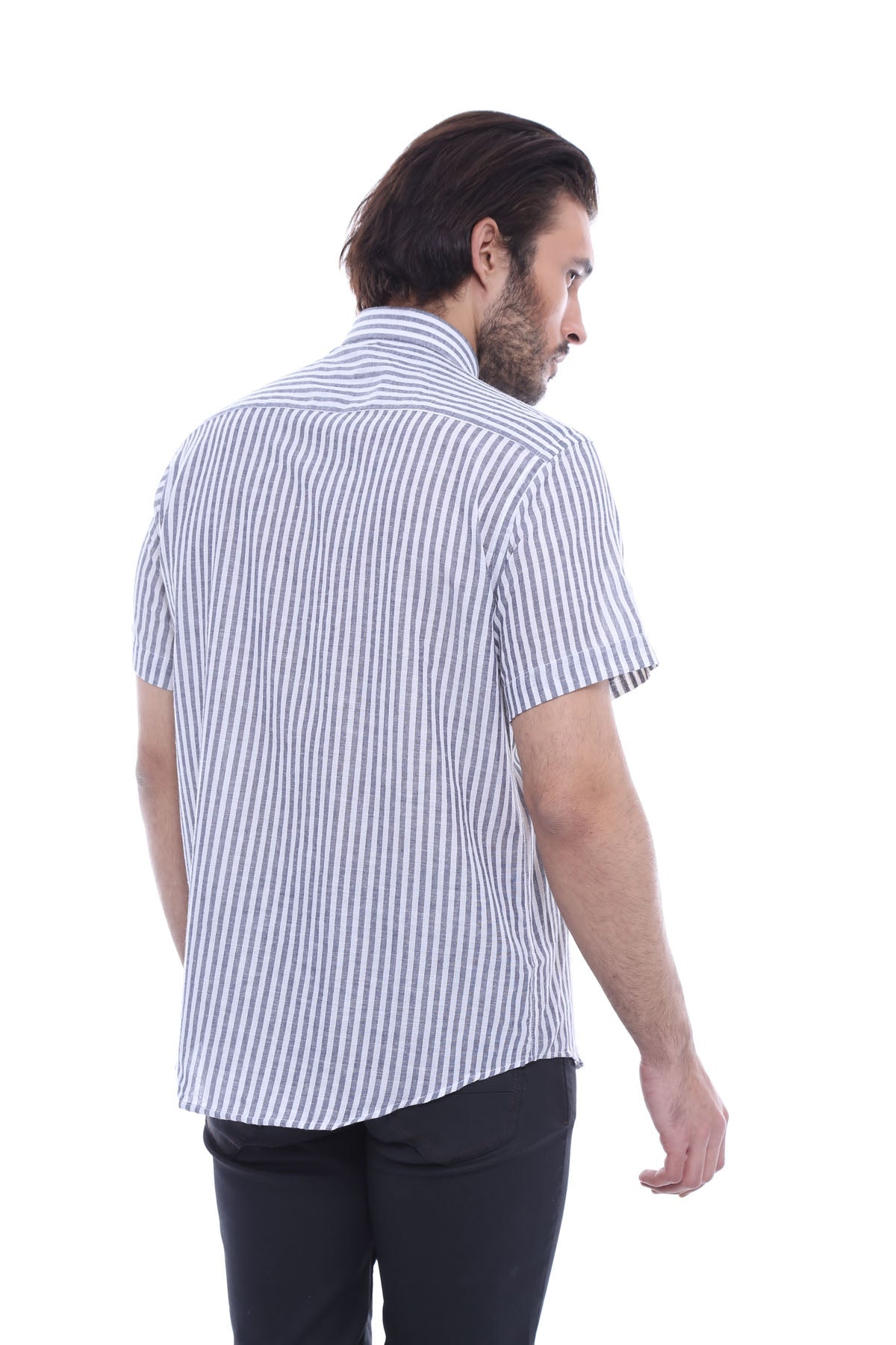 KOALA SYDNEY Regular Striped Short Sleeve White Shirt-