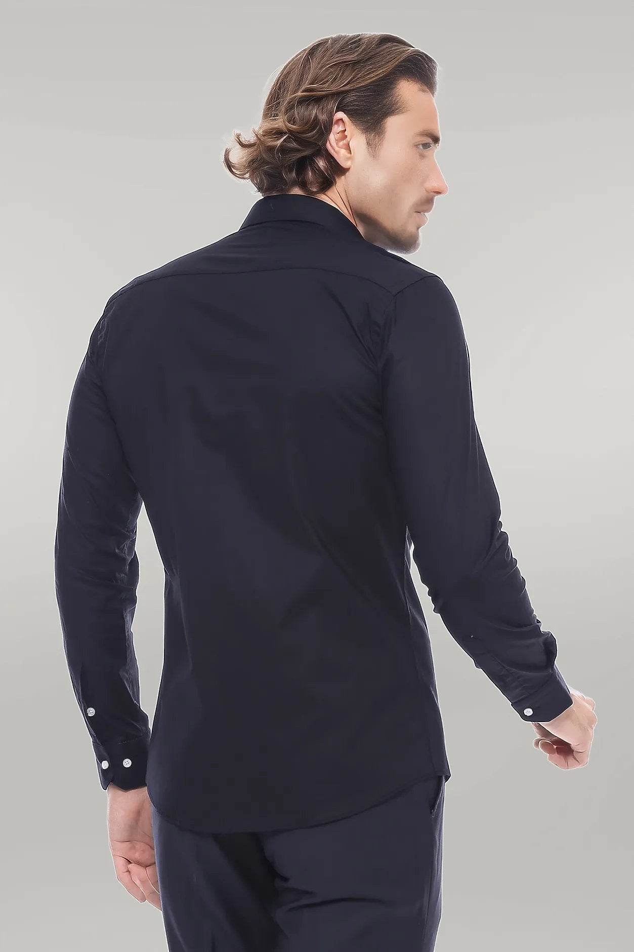 KOALA SYDNEY Plain Slim Fit Black Men Lumberjack Shirt -