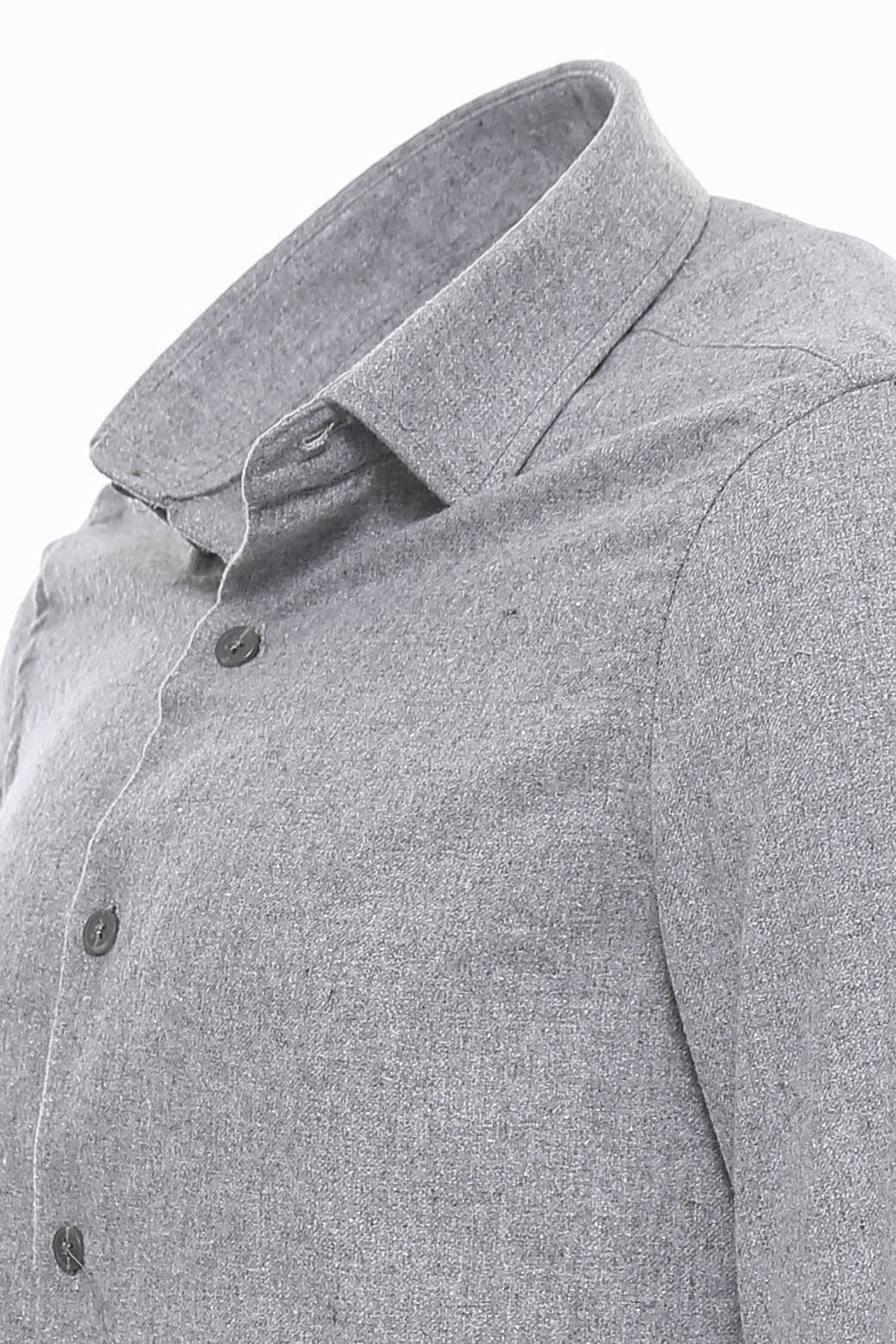 KOALA SYDNEY Slim Fit Plain Light Grey Men Lumberjack Shirt -