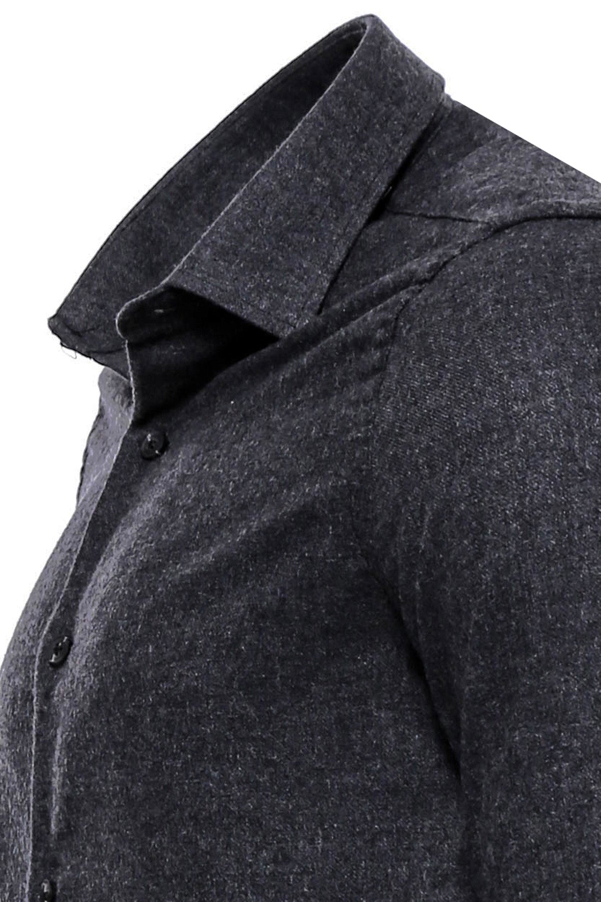 KOALA SYDNEY Slim Fit Plain Dark Grey Men Lumberjack Shirt -