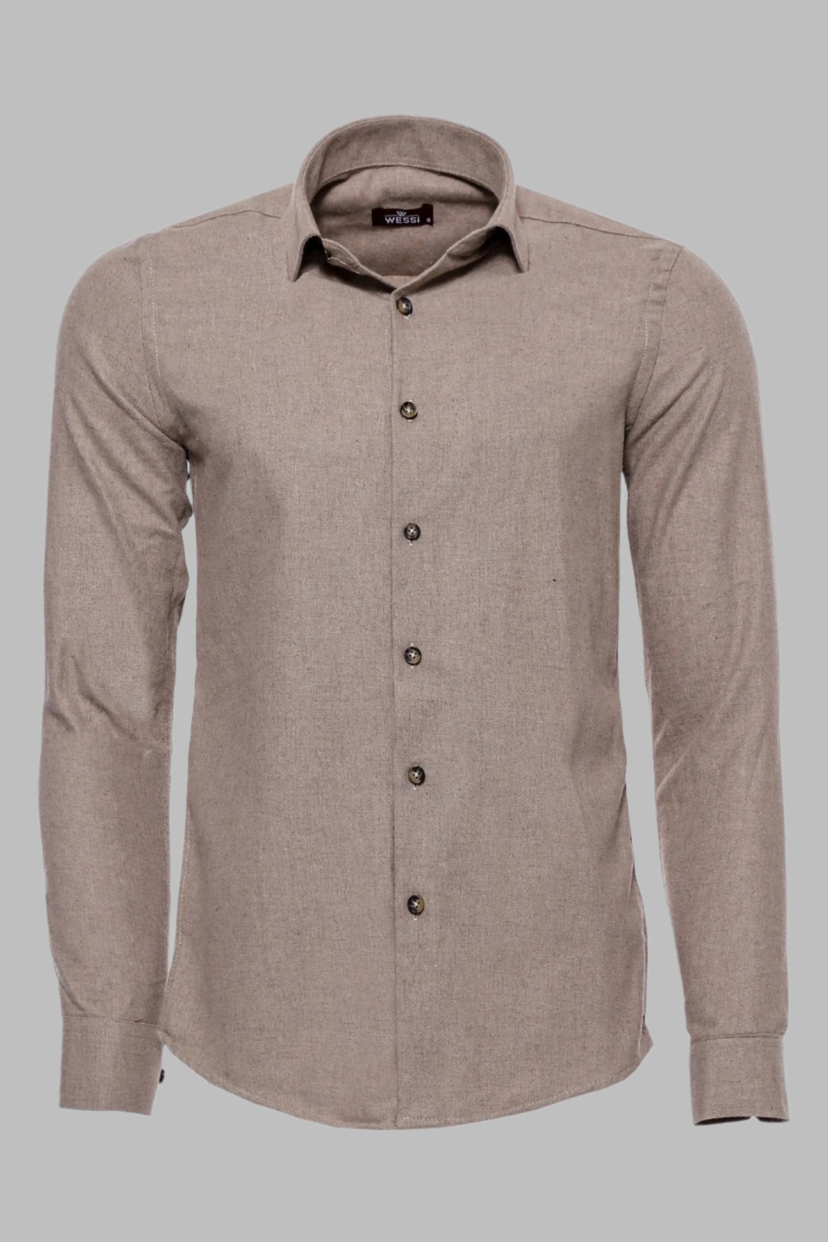 KOALA SYDNEY Slim Fit Cotton Plain Beige Men Lumberjack Shirt -