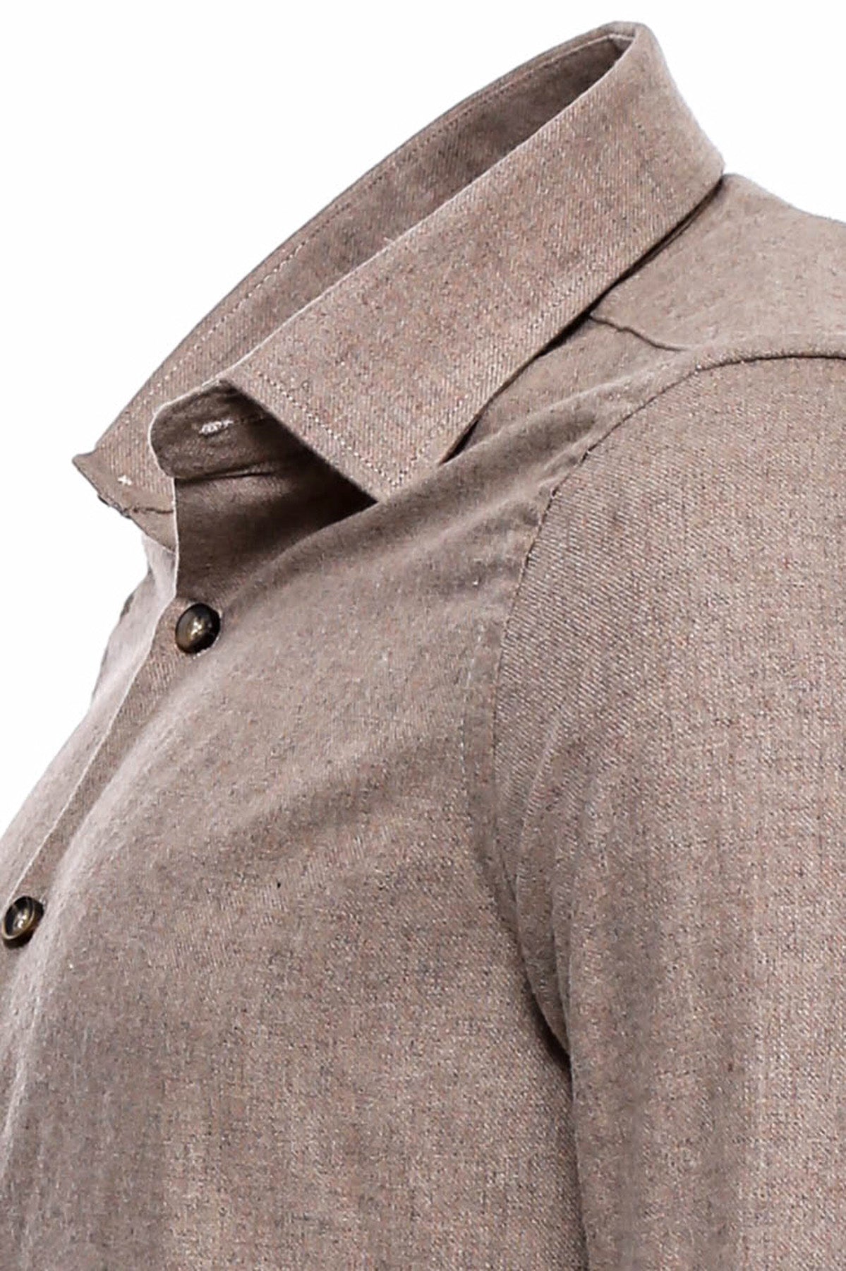 KOALA SYDNEY Slim Fit Cotton Plain Beige Men Lumberjack Shirt -
