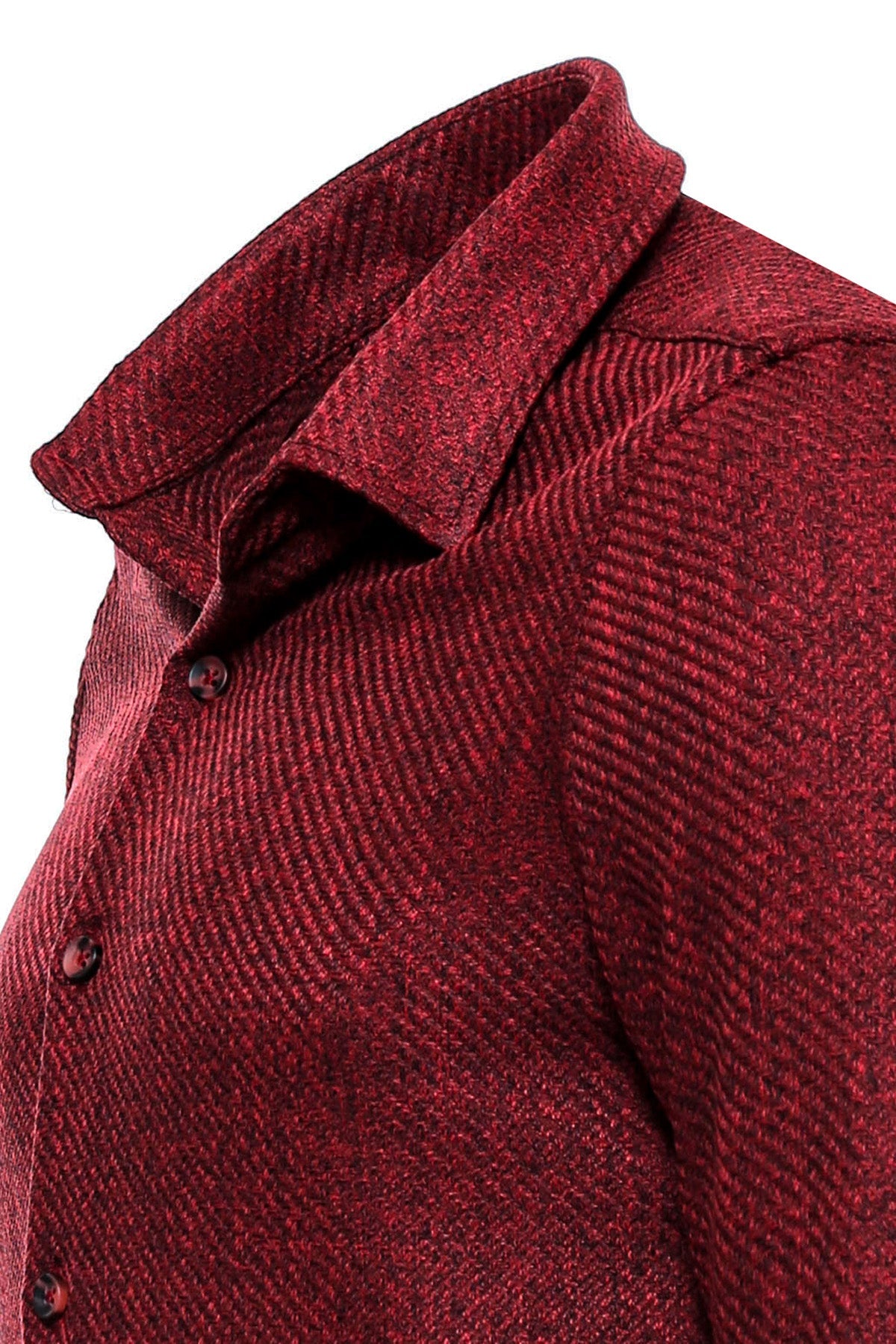 KOALA SYDNEY Slim Fit Cotton Plain Burgundy Men Lumberjack Shirt -