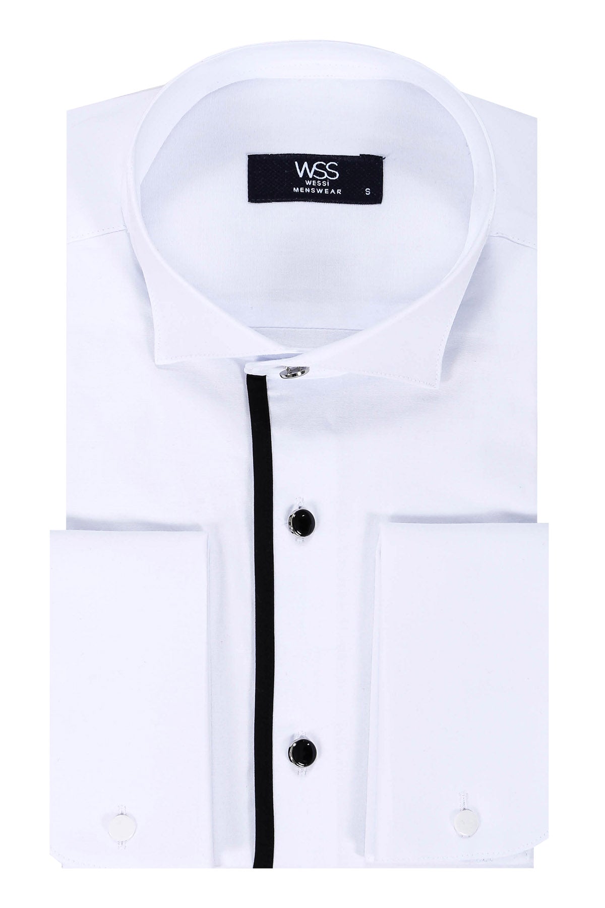 KOALA SYDNEY Black Buttoned Long Sleeves White Men Tuxedo Shirt