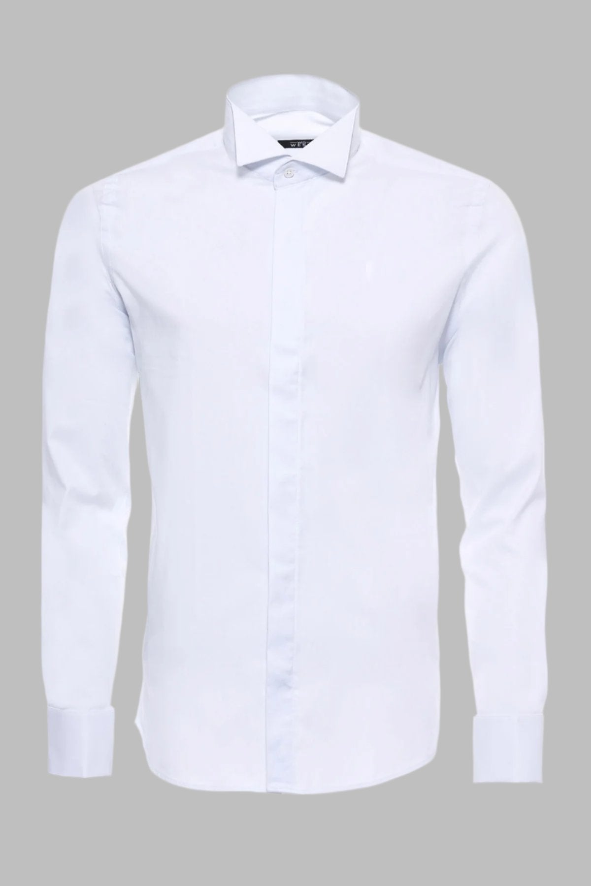 KOALA SYDNEY White Plain Stand Collar Formal Tuxedo Shirt -