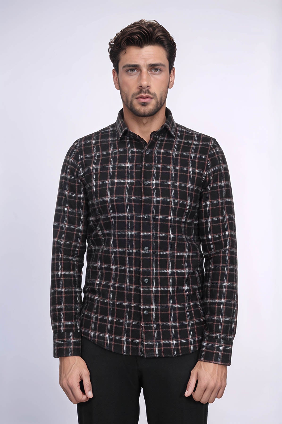 Plaid Black Men Lumberjack Shirt