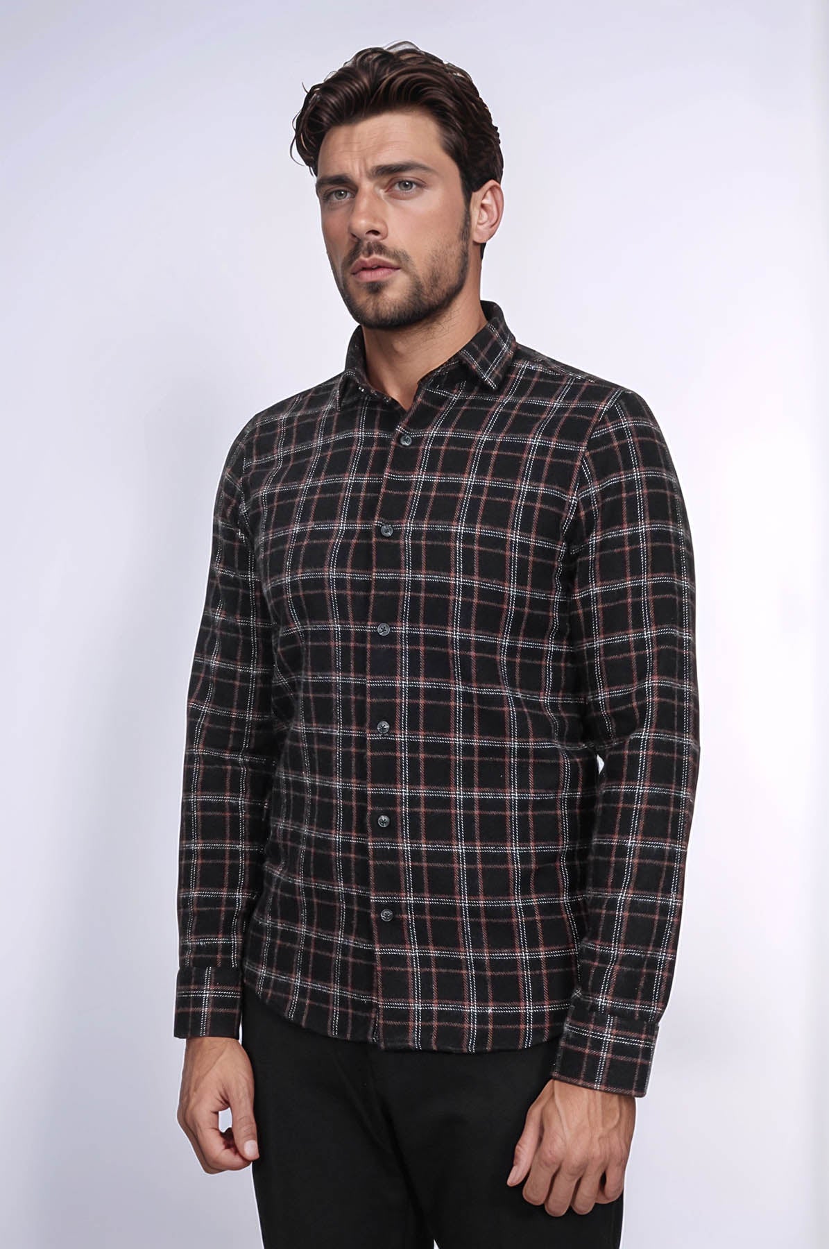 Plaid Black Men Lumberjack Shirt