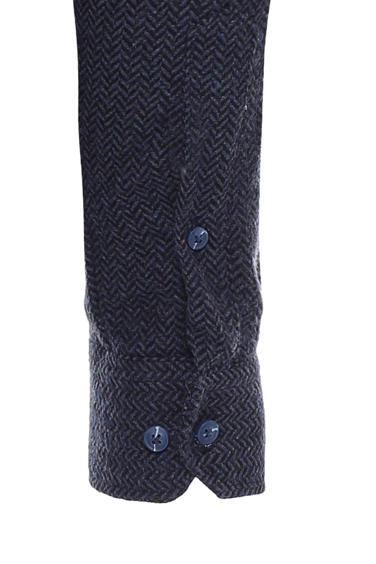 Thick Patterned Navy Blue Men Lumberjack Shirt -