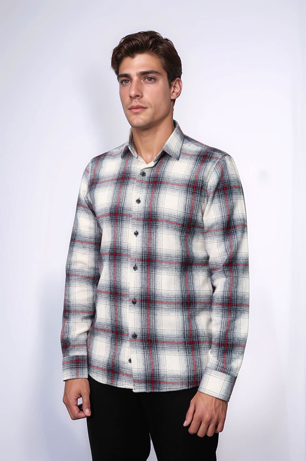 Thick Checked Grey Men Lumberjack Shirt