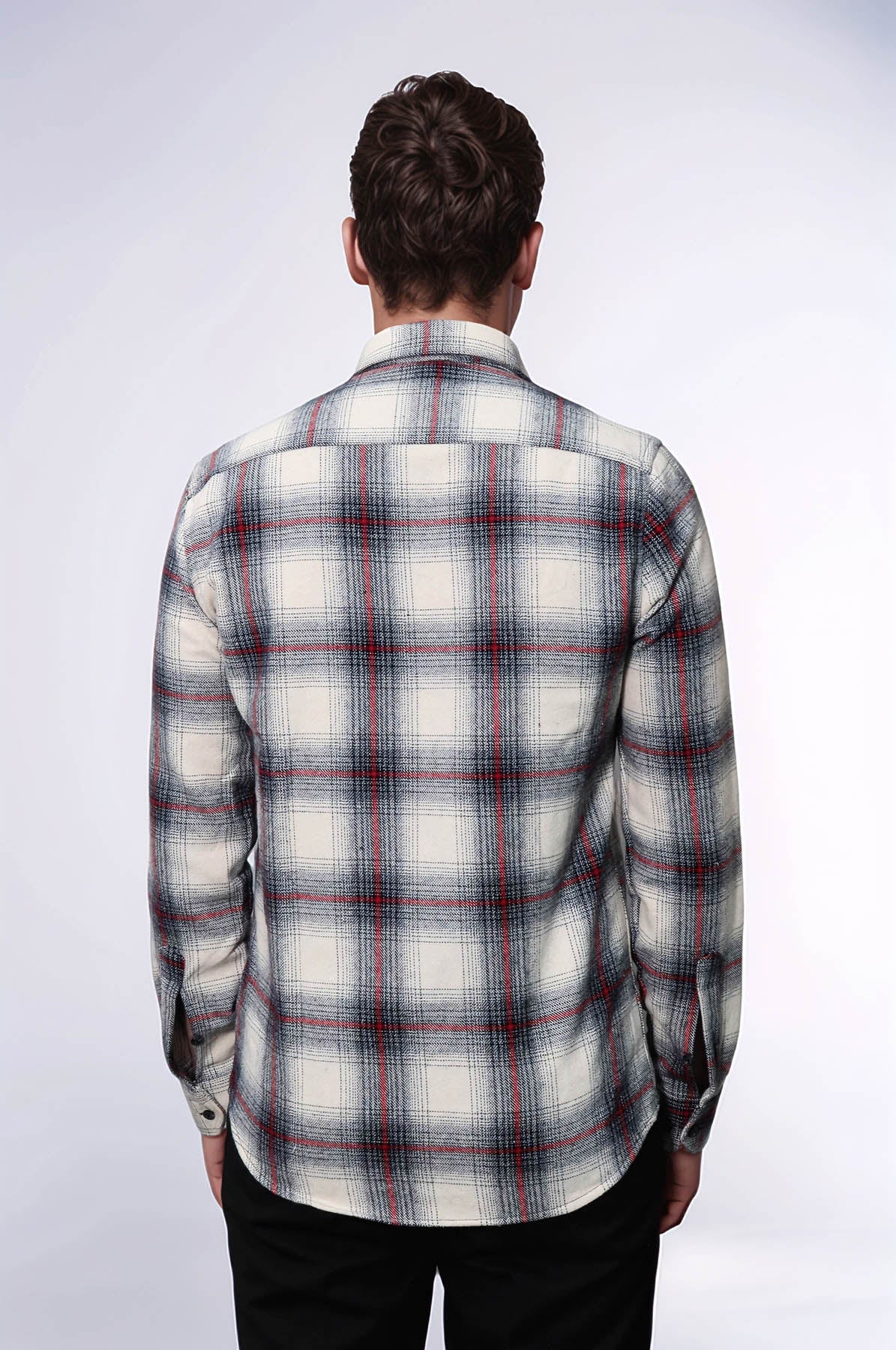 Thick Checked Grey Men Lumberjack Shirt