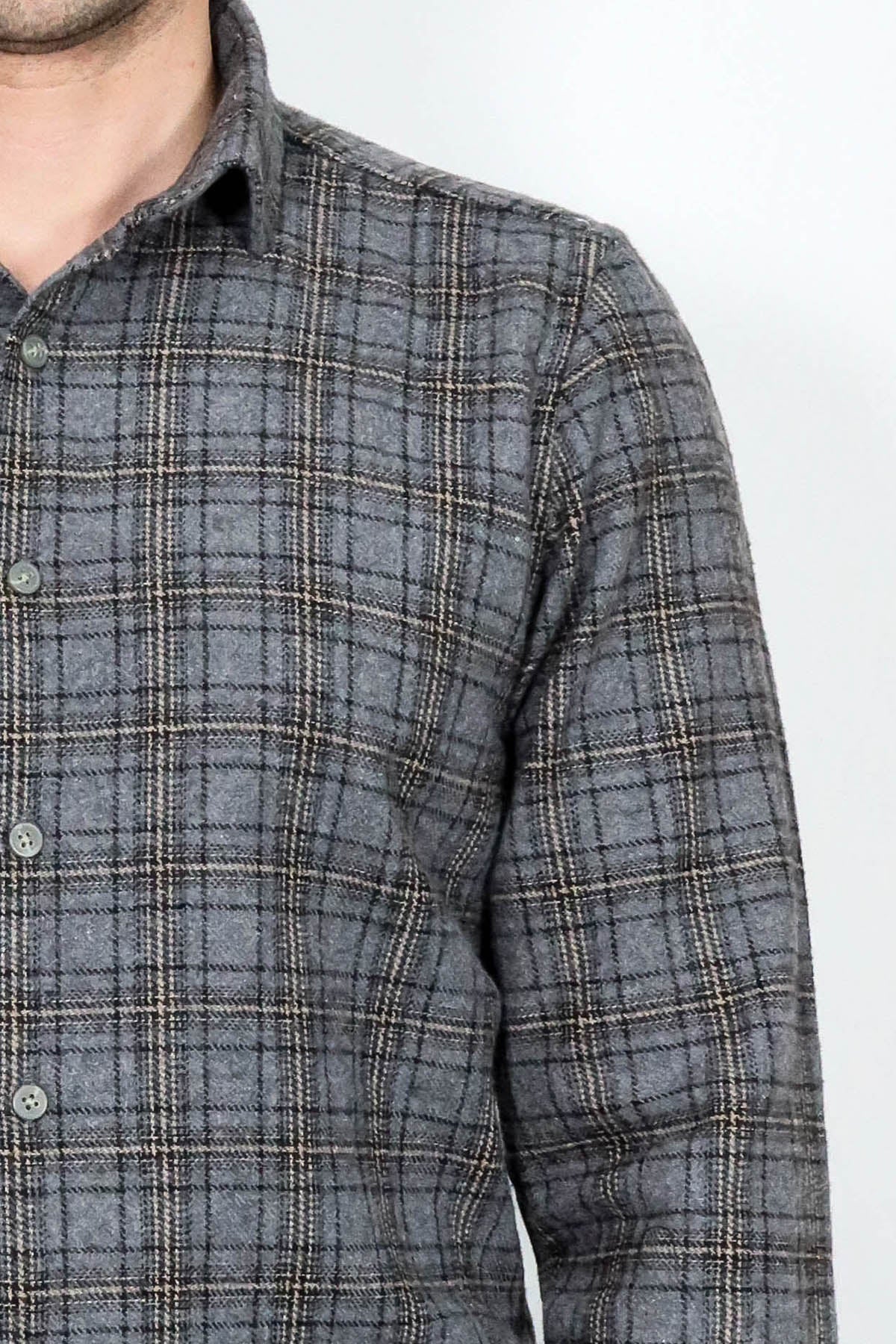 Plaid Dark Grey Men Lumberjack Shirt