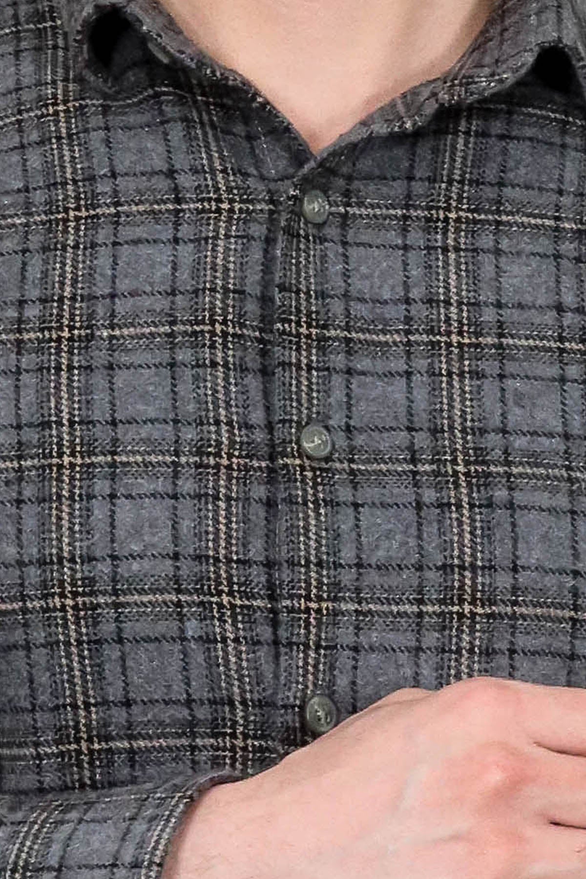Plaid Dark Grey Men Lumberjack Shirt