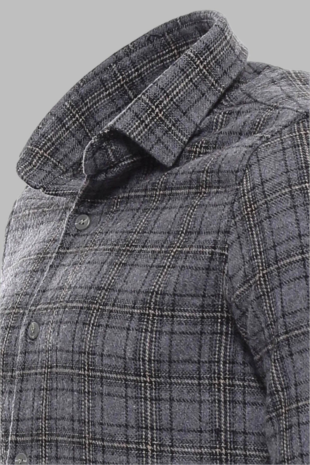 Plaid Dark Grey Men Lumberjack Shirt -