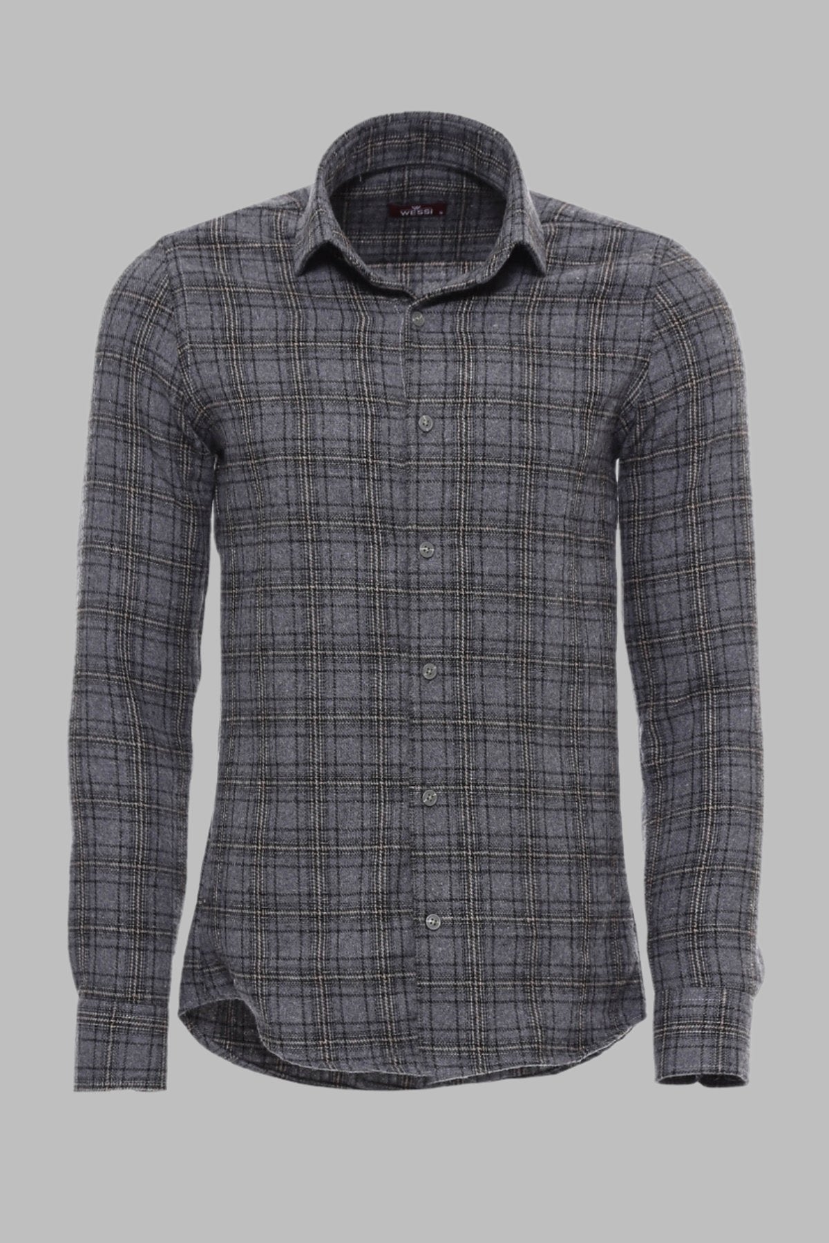 Plaid Dark Grey Men Lumberjack Shirt -