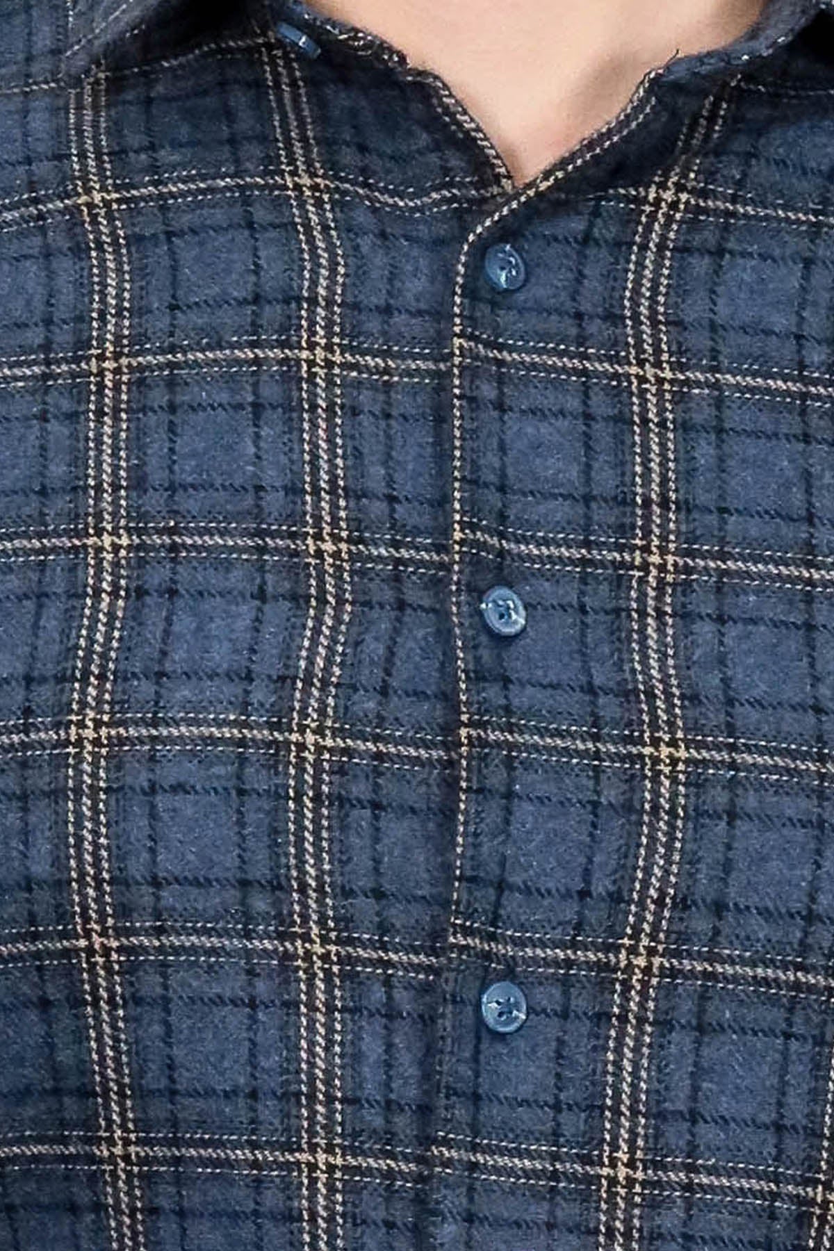 Plaid Navy Blue Men Lumberjack Shirt